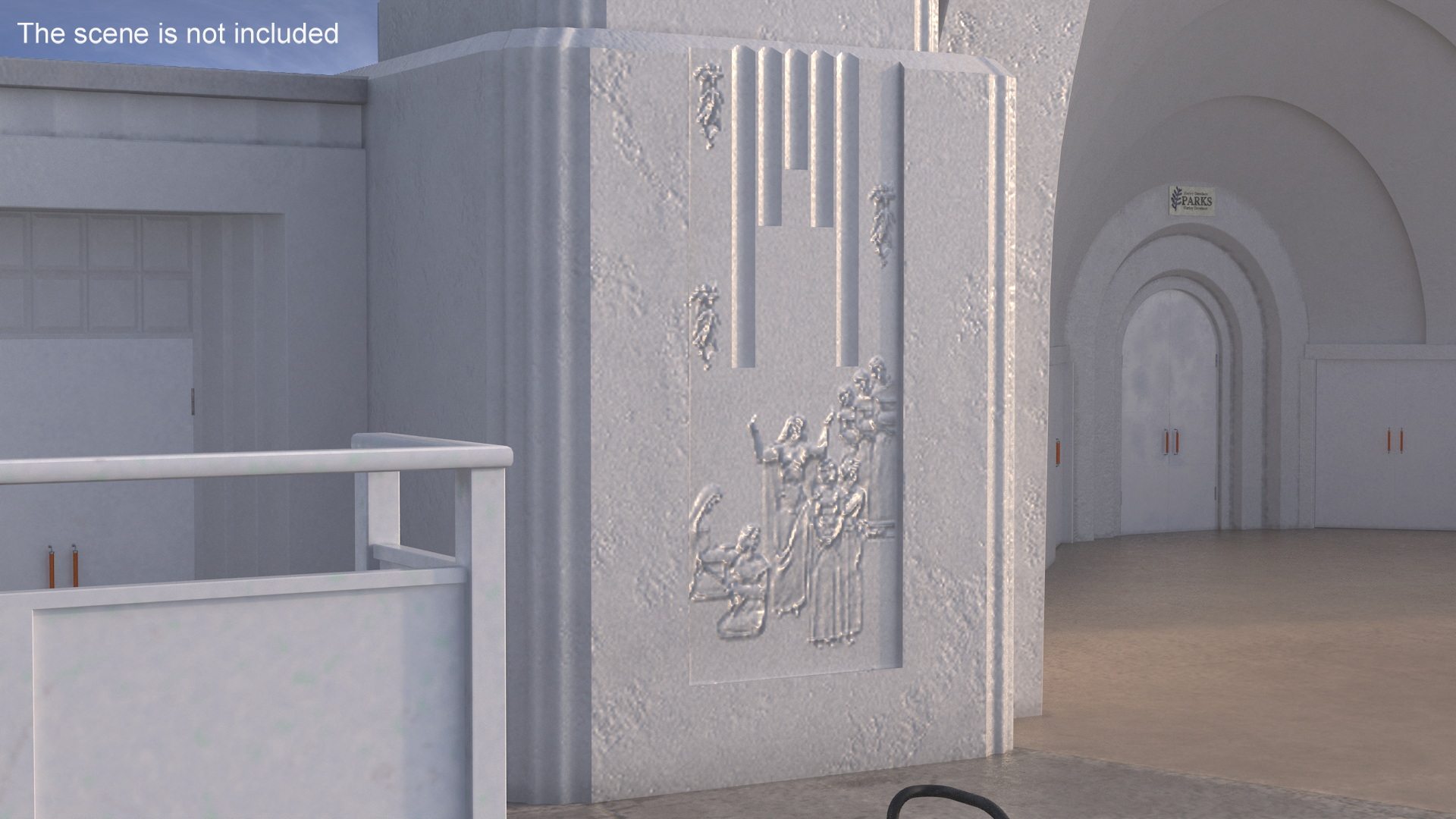 3D Art Deco Open Air Stage model