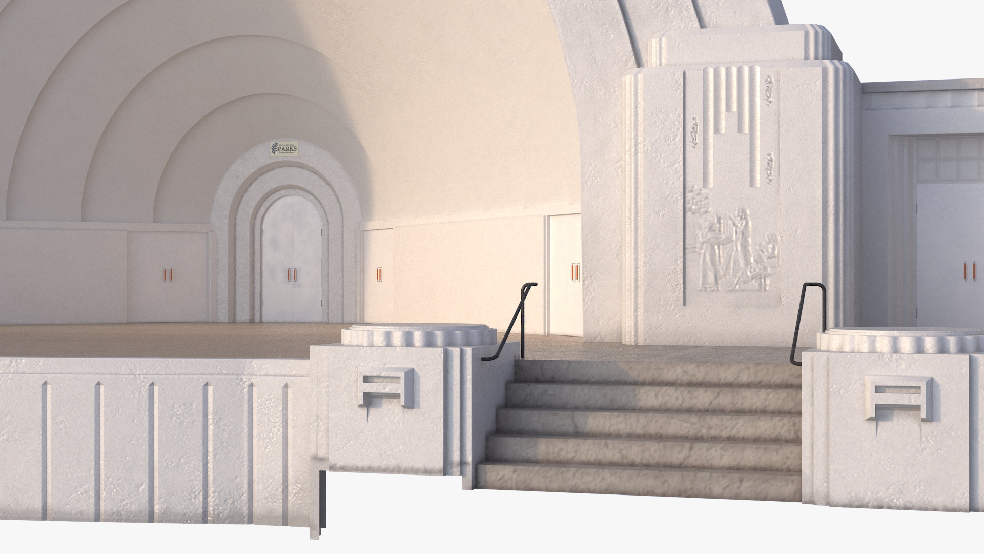 3D Art Deco Open Air Stage model