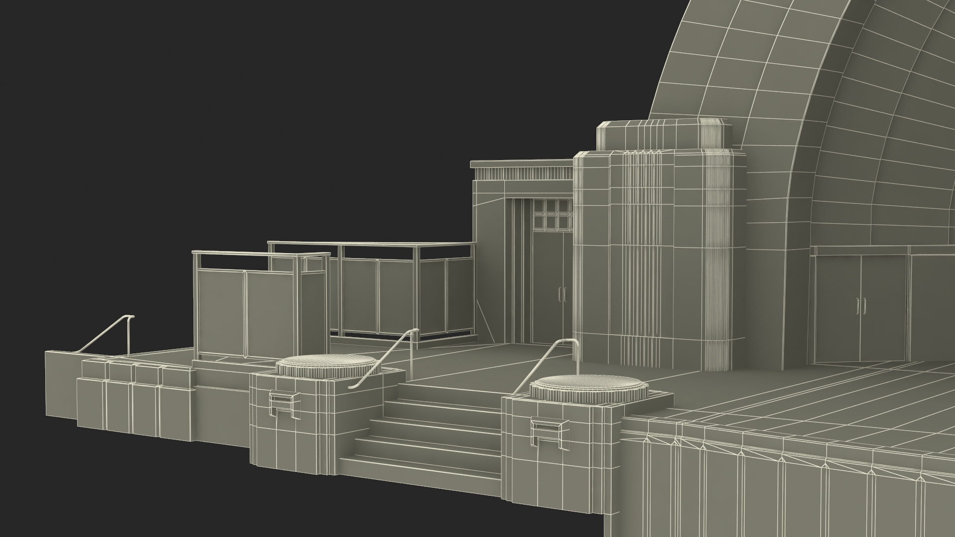 3D Art Deco Open Air Stage model