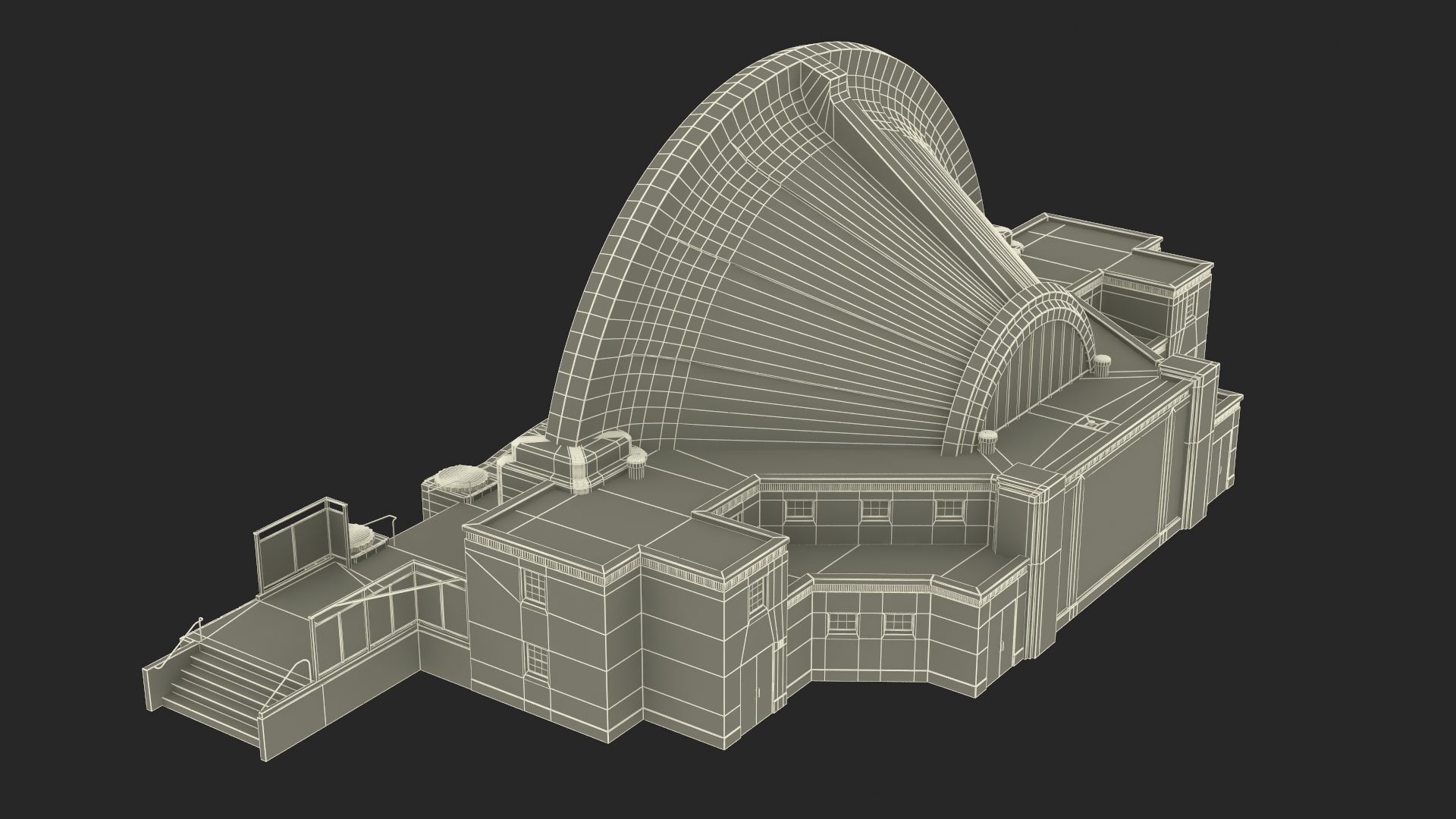 3D Art Deco Open Air Stage model