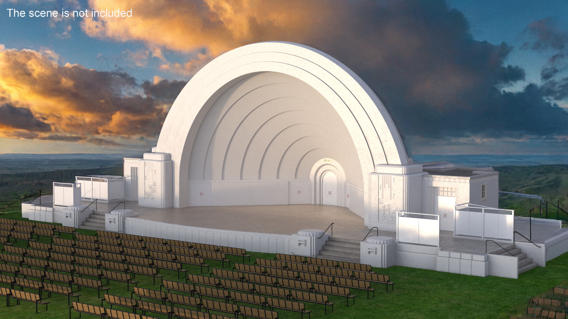 3D Art Deco Open Air Stage model
