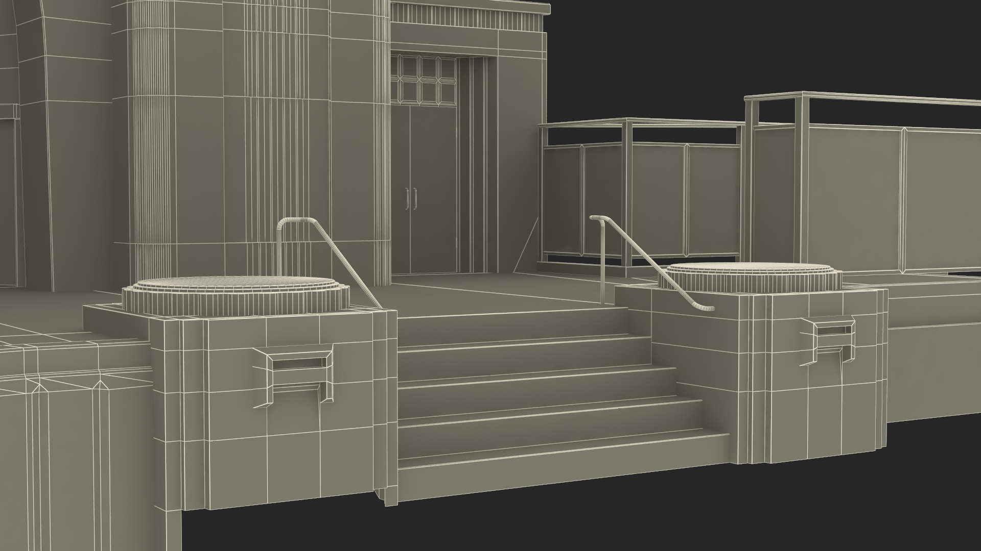 3D Art Deco Open Air Stage model
