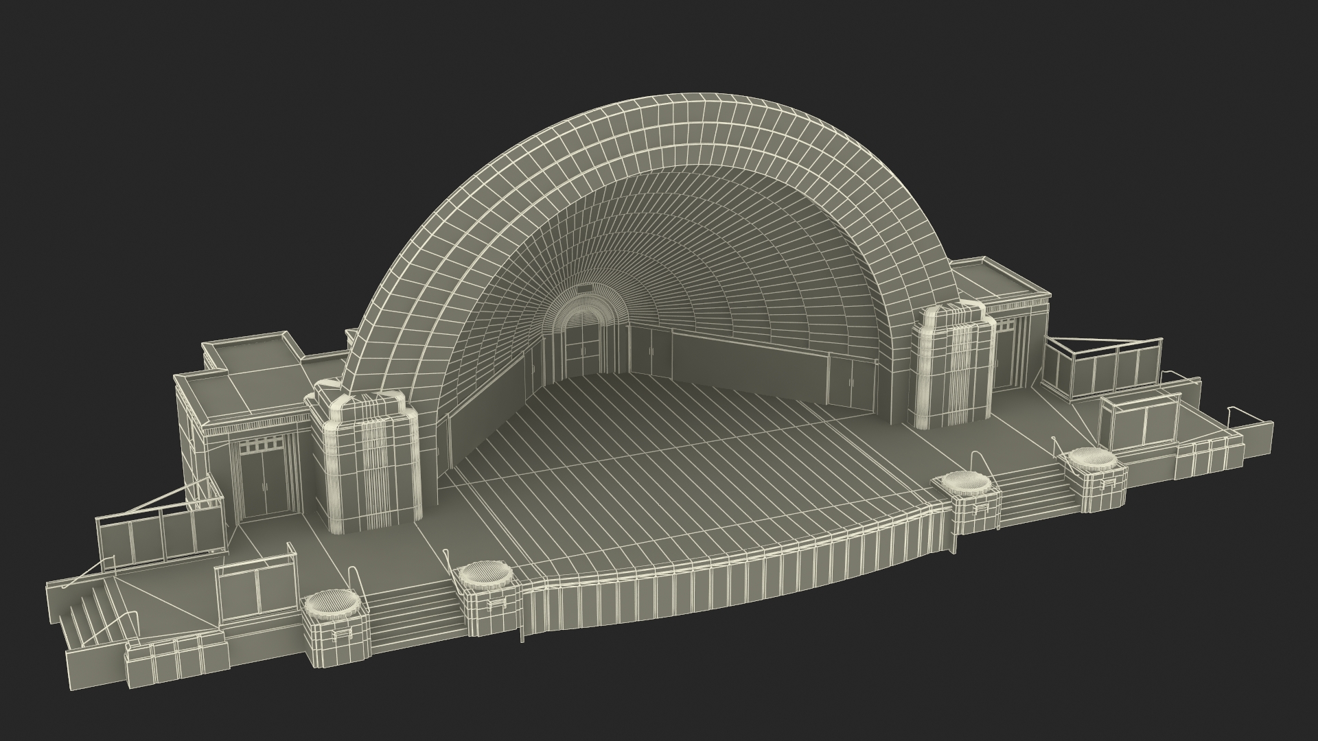3D Art Deco Open Air Stage model