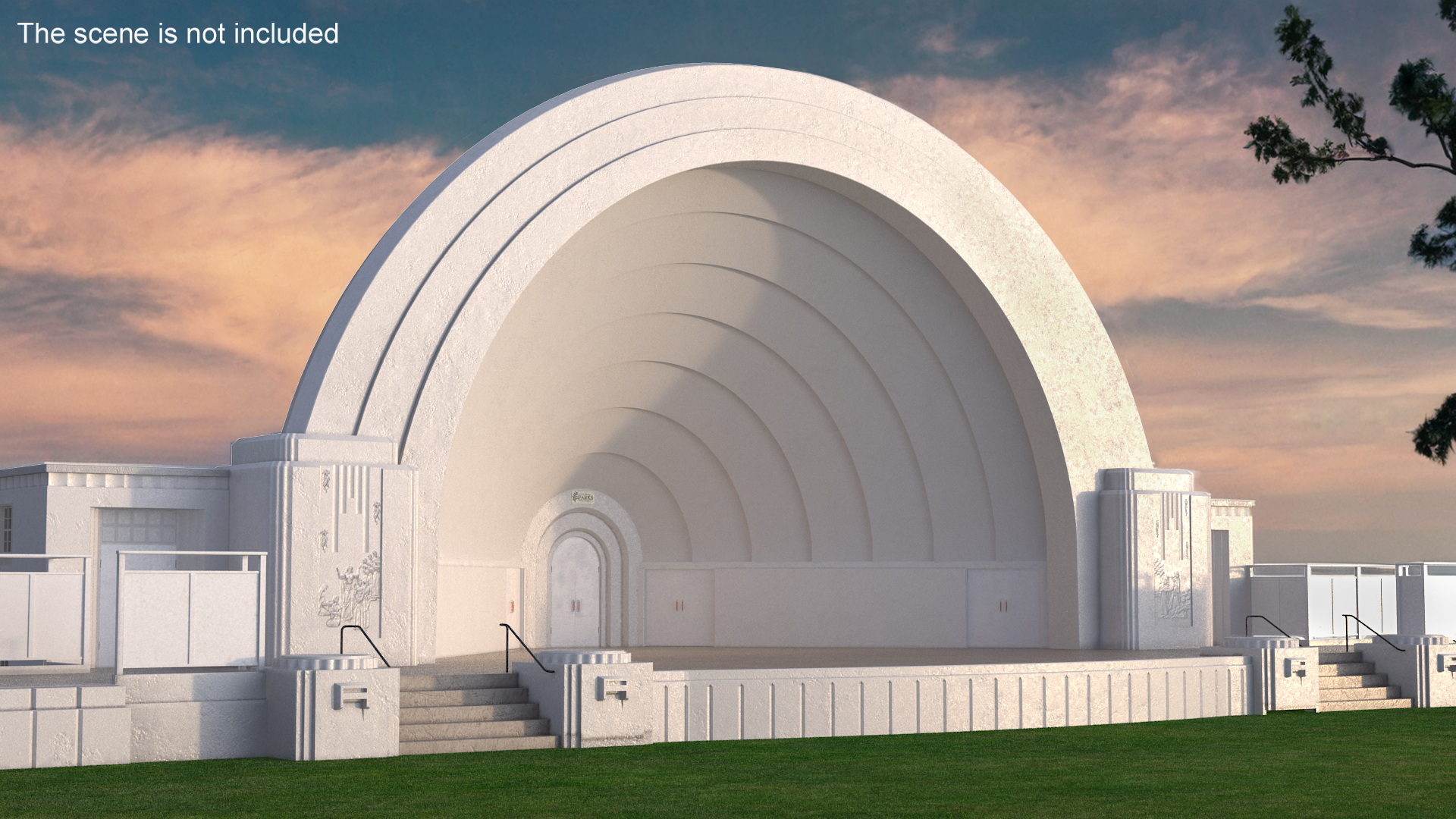 3D Art Deco Open Air Stage model