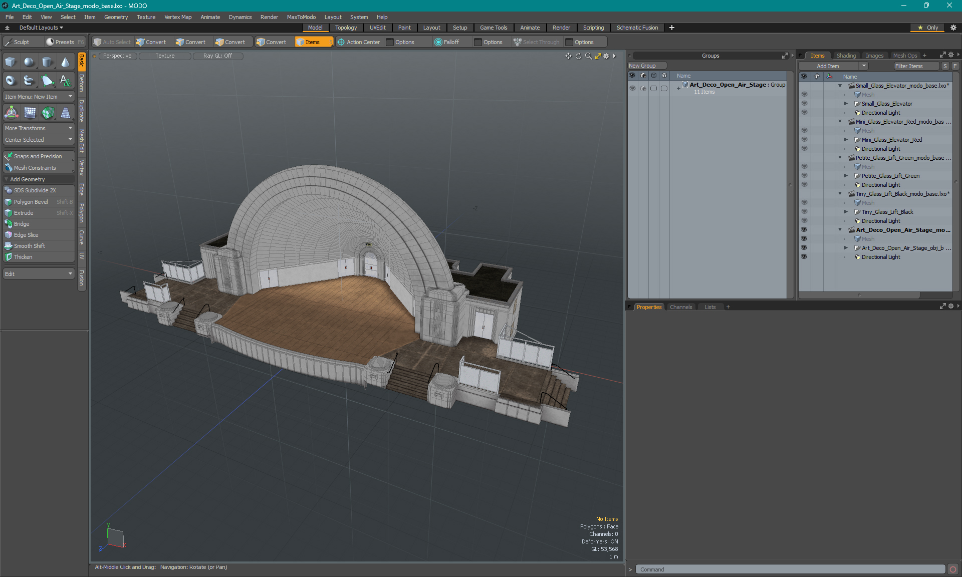 3D Art Deco Open Air Stage model