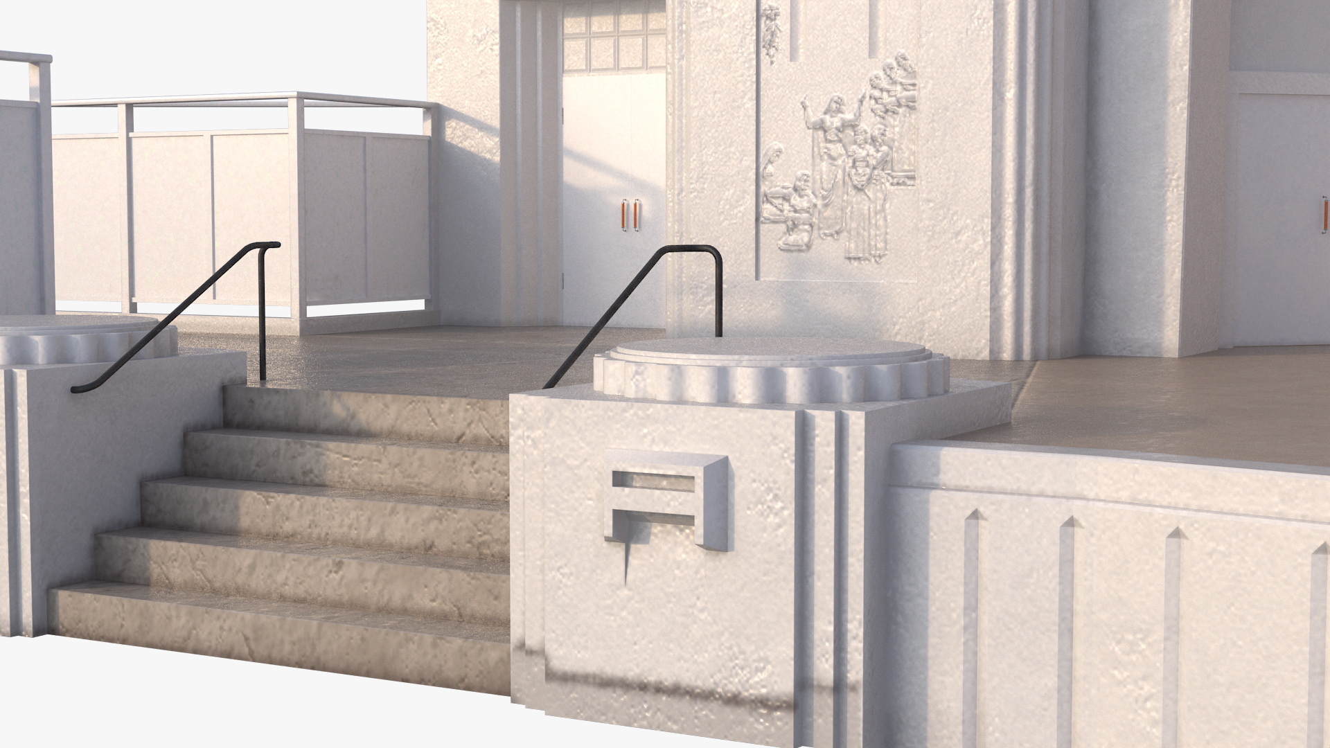3D Art Deco Open Air Stage model
