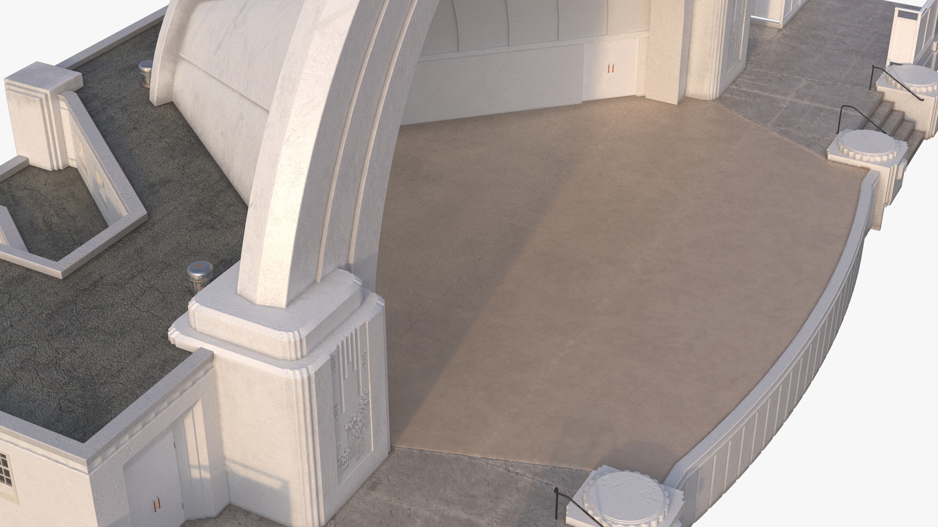 3D Art Deco Open Air Stage model