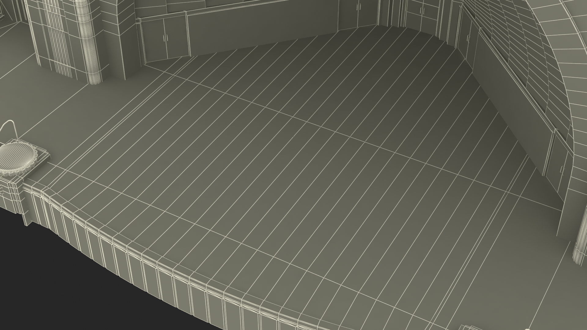 3D Art Deco Open Air Stage model