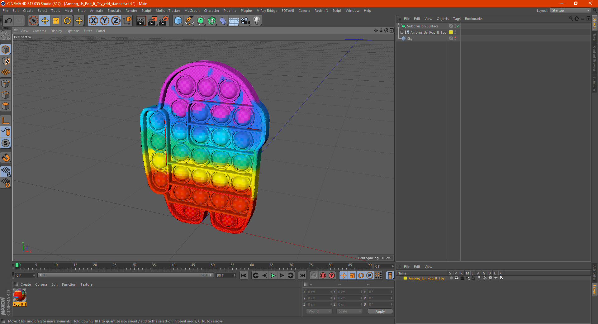 Among Us Pop It Toy 3D model