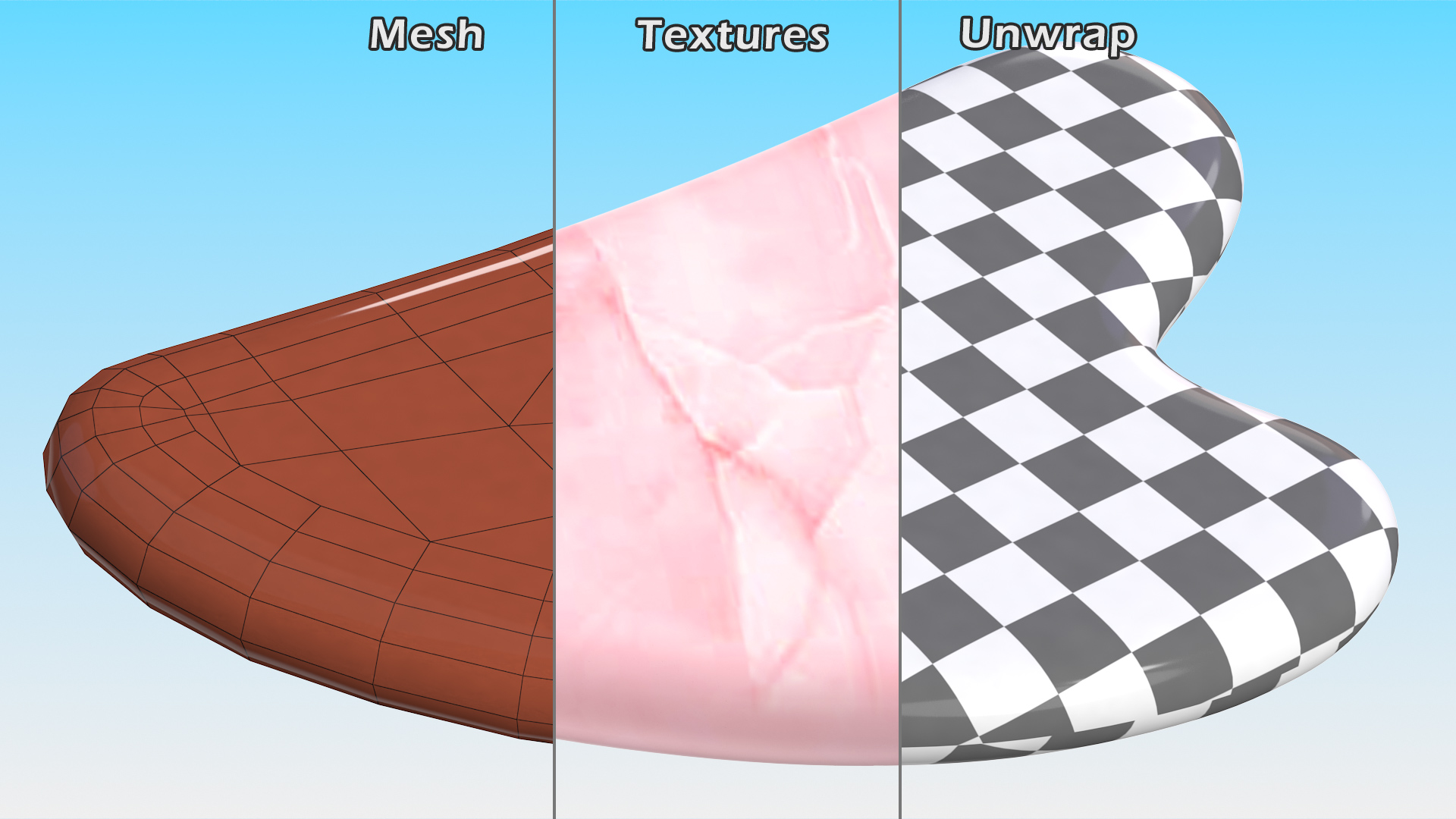 Rose Quartz Gua Sha 3D model