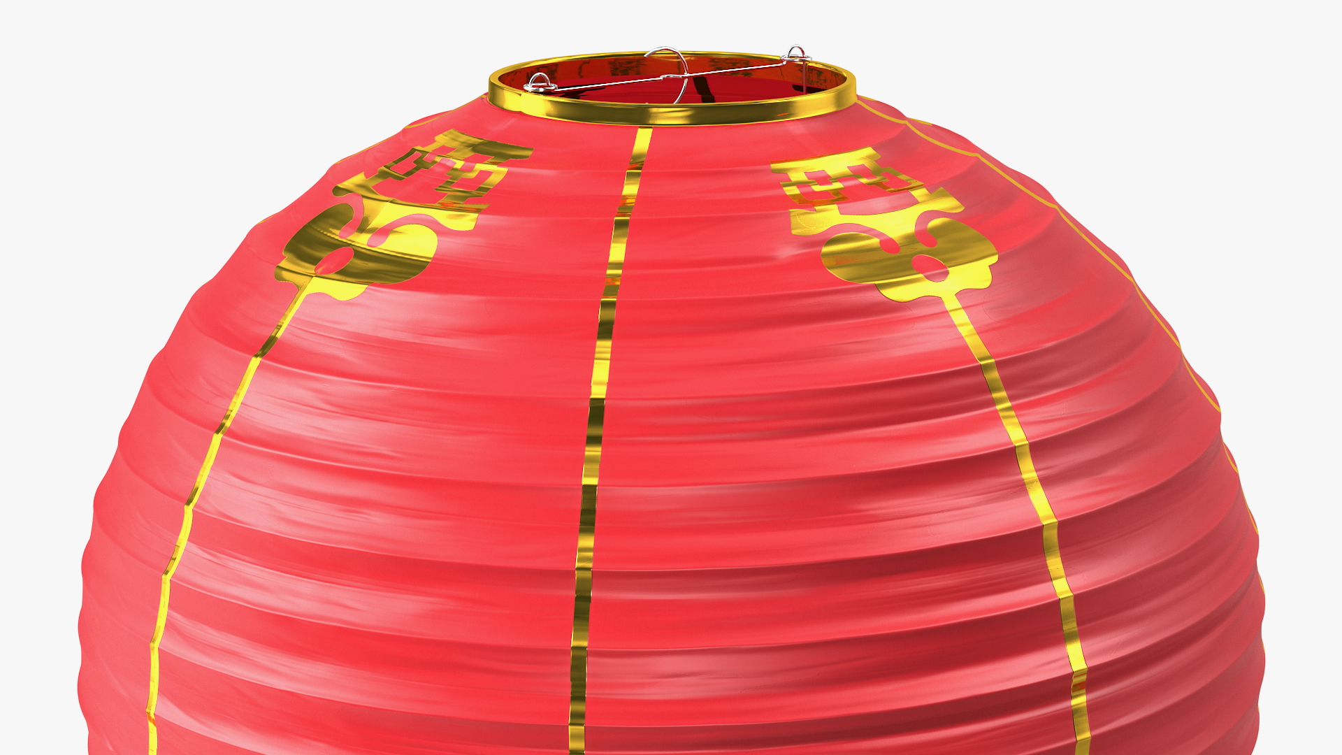 Red Paper Chinese Lantern with Tassel 3D