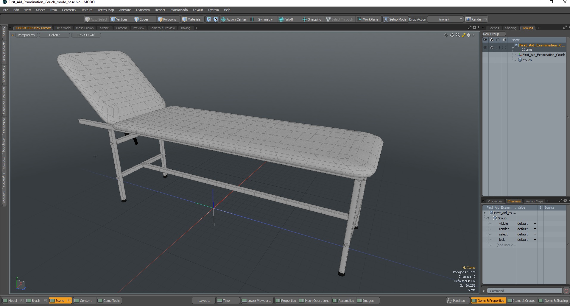 First Aid Examination Couch 3D
