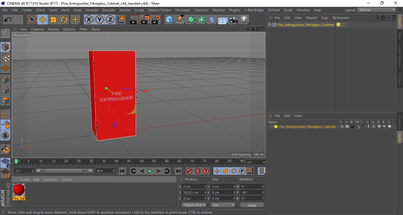 3D Fire Extinguisher Fibreglass Cabinet