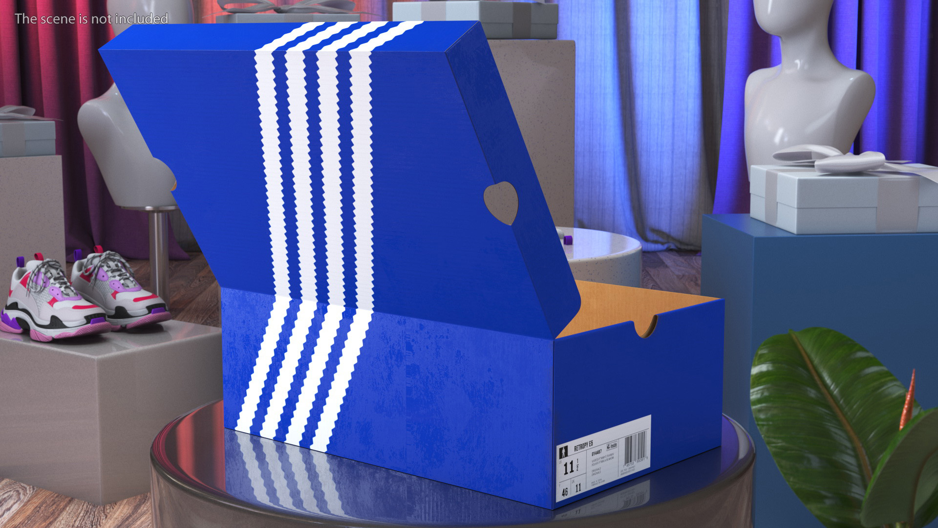 3D model Blue Carton Shoe Box Open