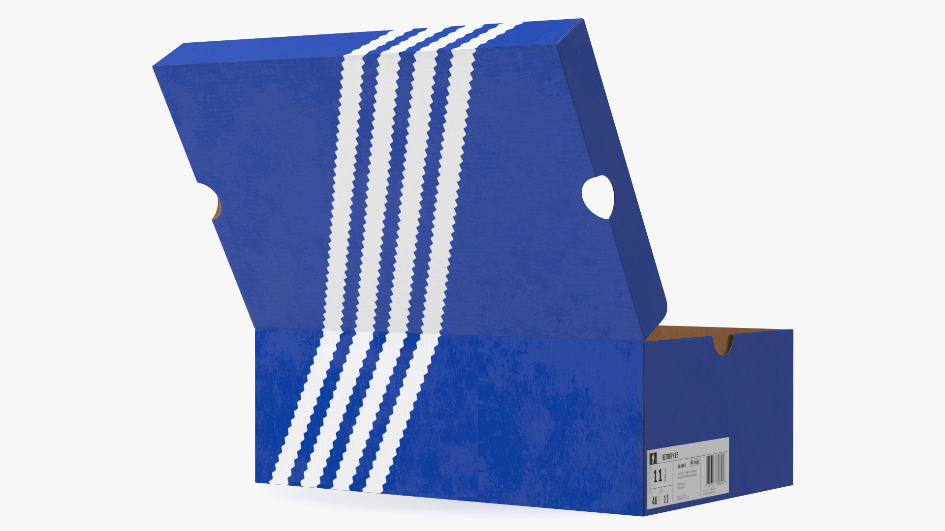 3D model Blue Carton Shoe Box Open