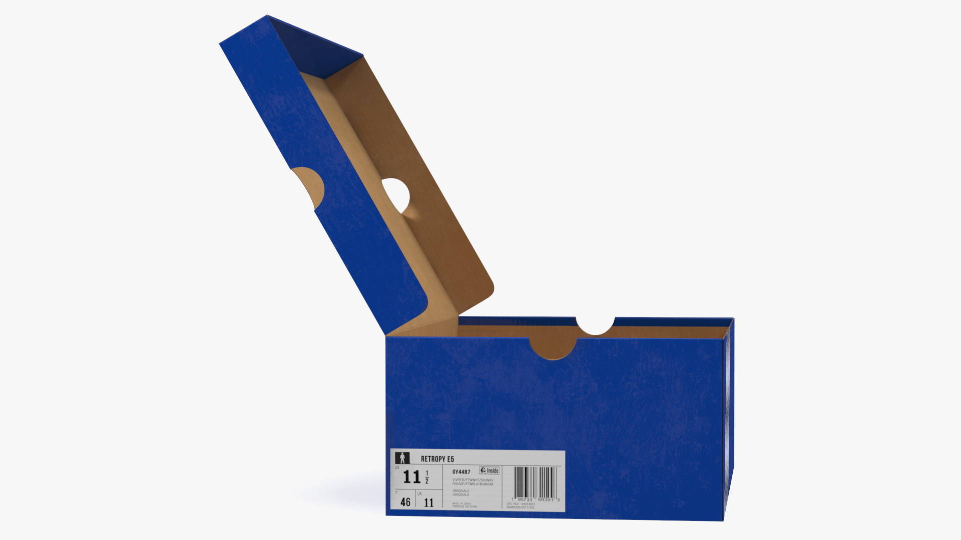 3D model Blue Carton Shoe Box Open