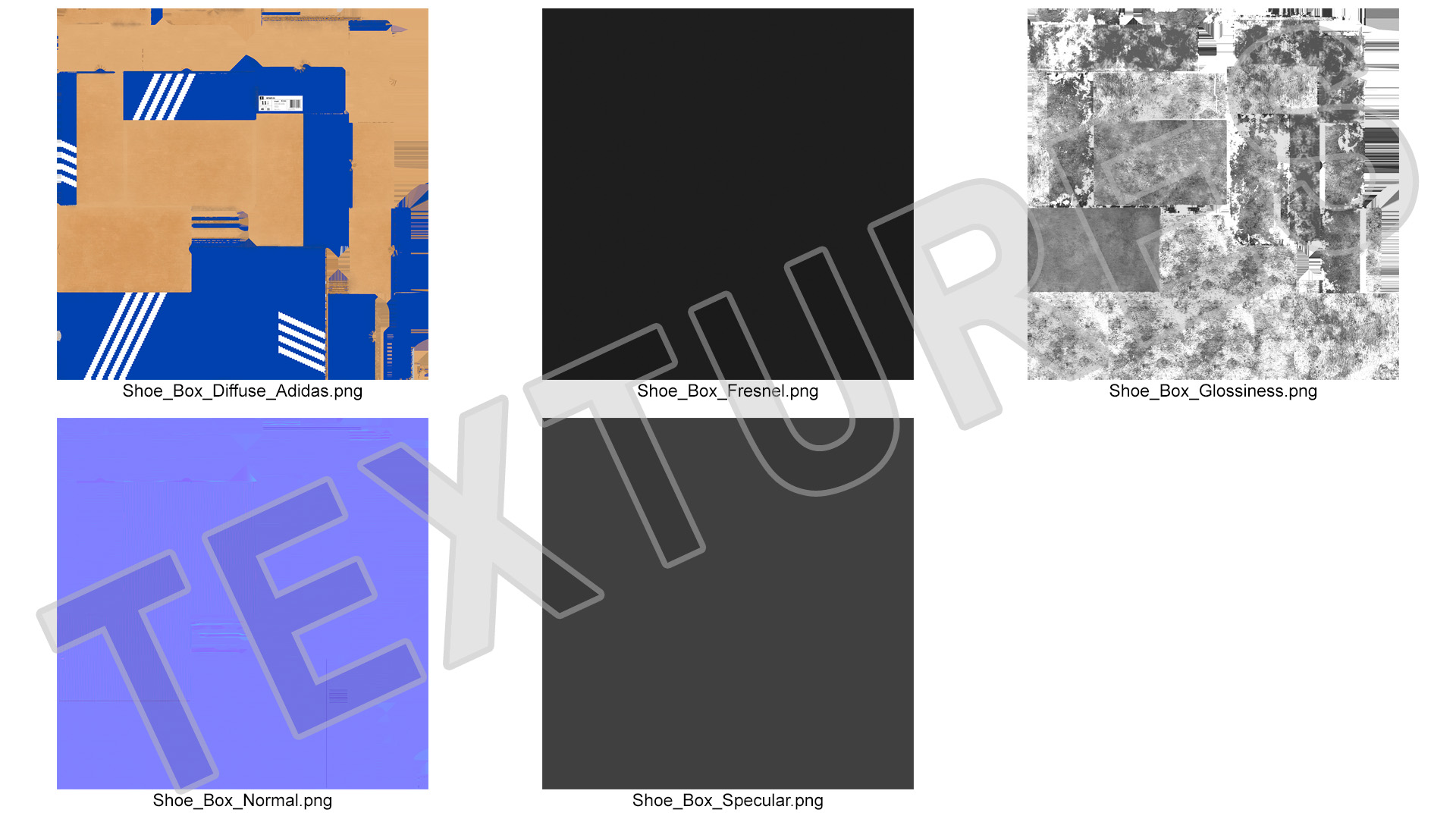 3D model Blue Carton Shoe Box Open