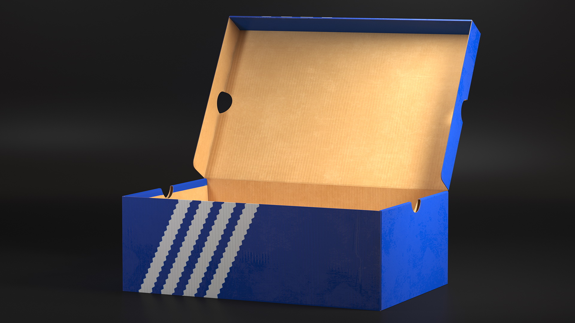 3D model Blue Carton Shoe Box Open