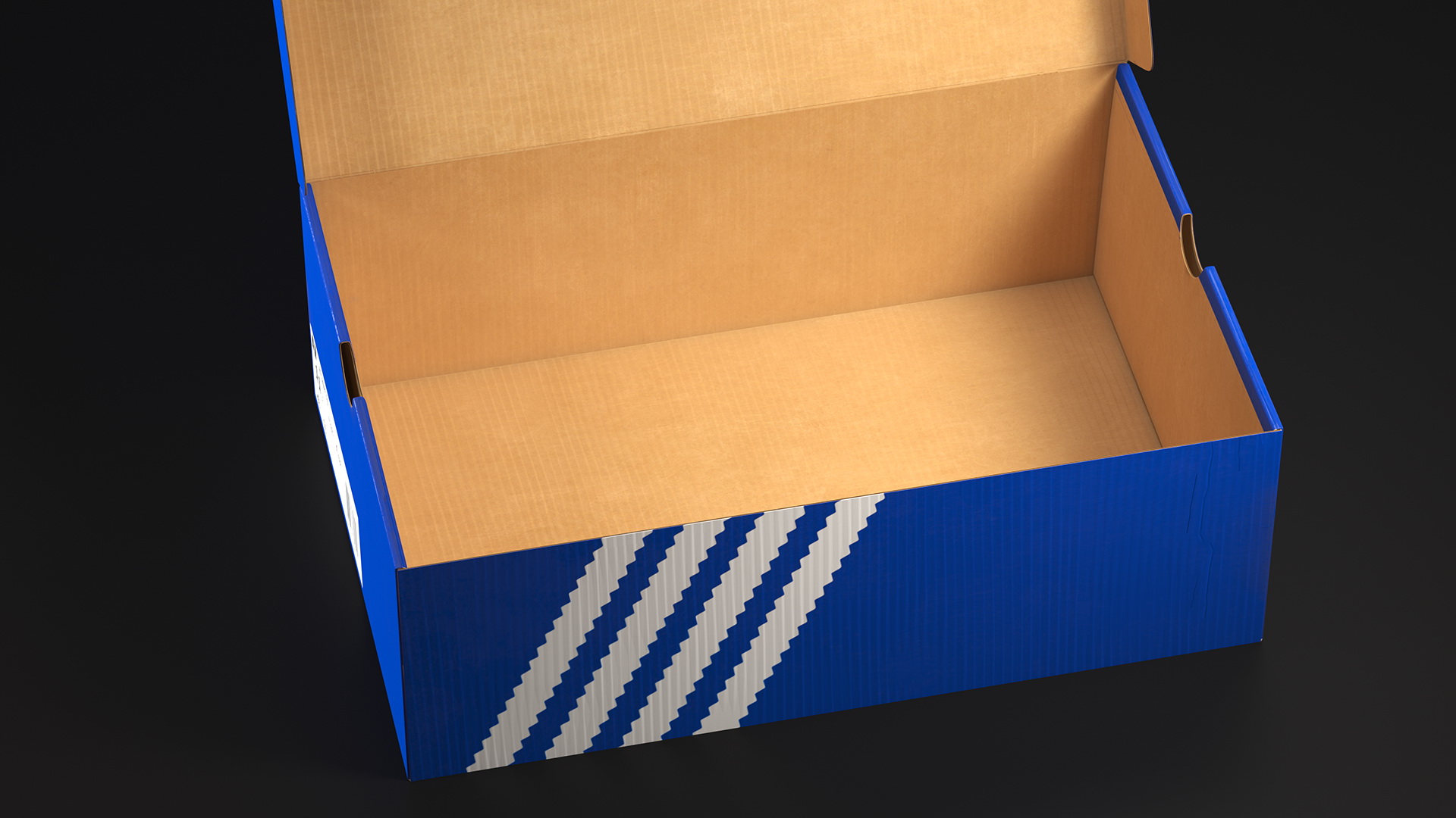 3D model Blue Carton Shoe Box Open