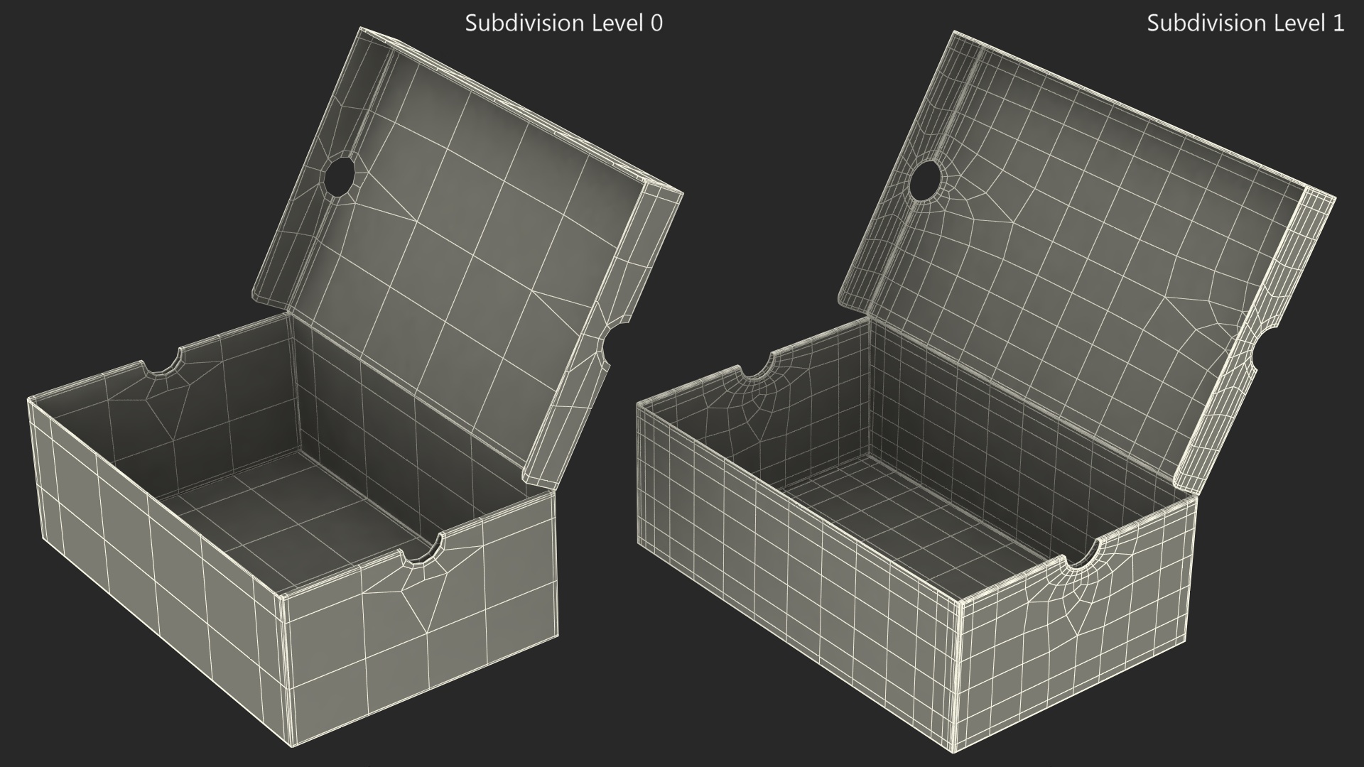 3D model Blue Carton Shoe Box Open