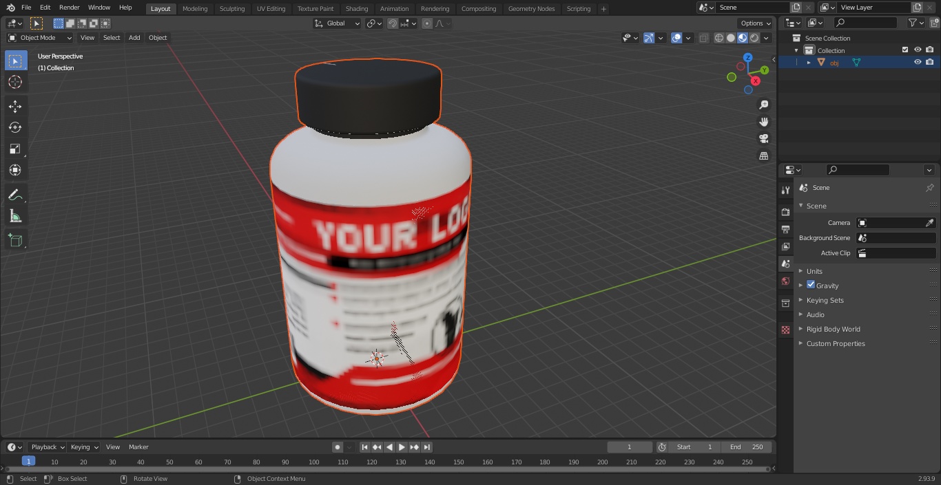 Plastic Jar Mockup Red 3D
