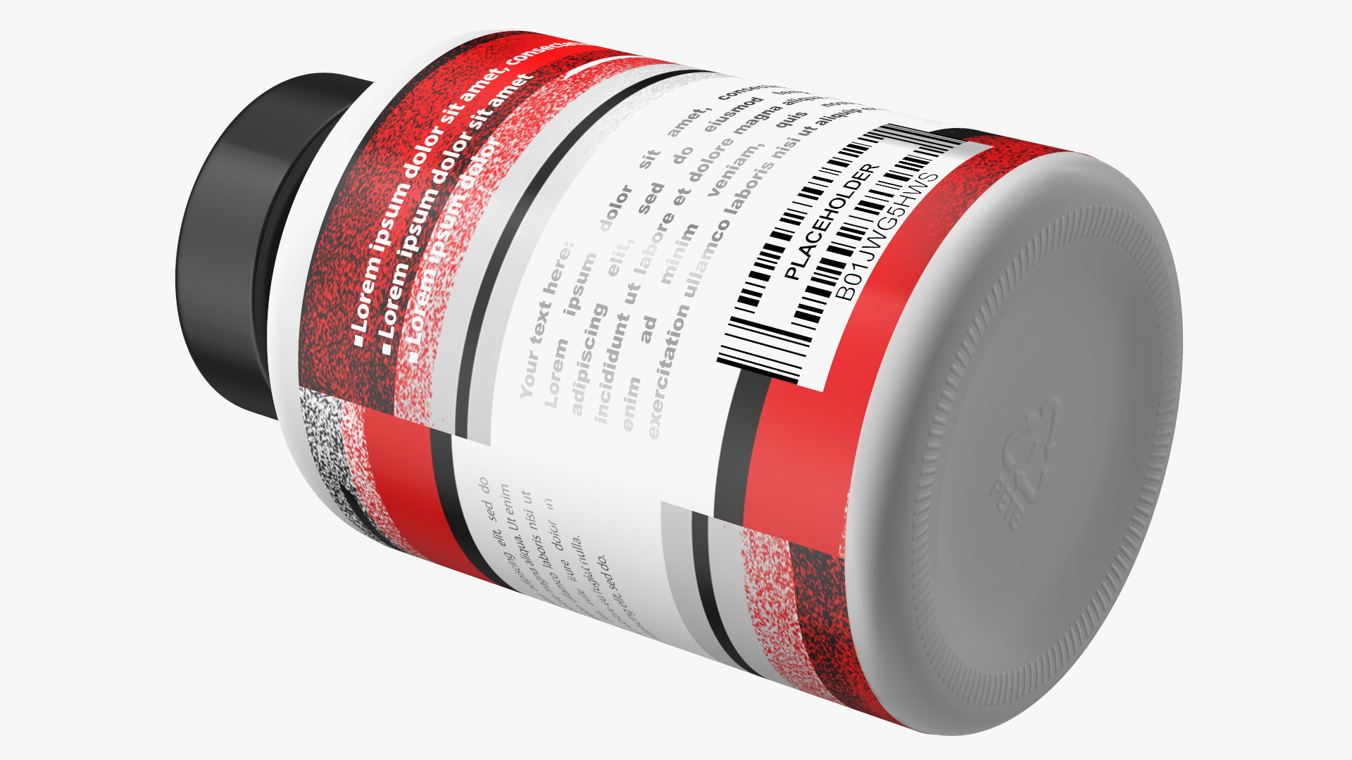 Plastic Jar Mockup Red 3D