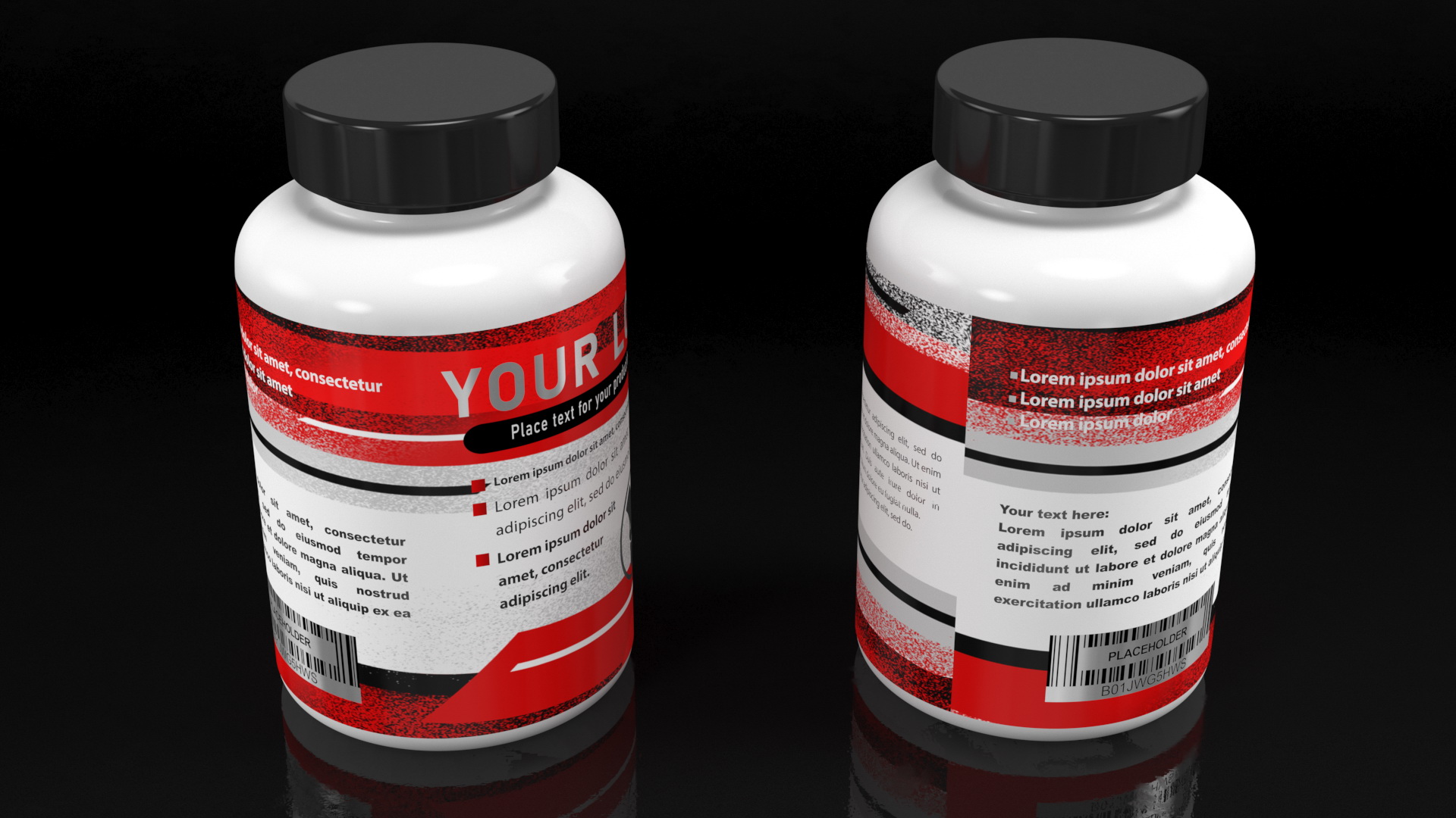 Plastic Jar Mockup Red 3D