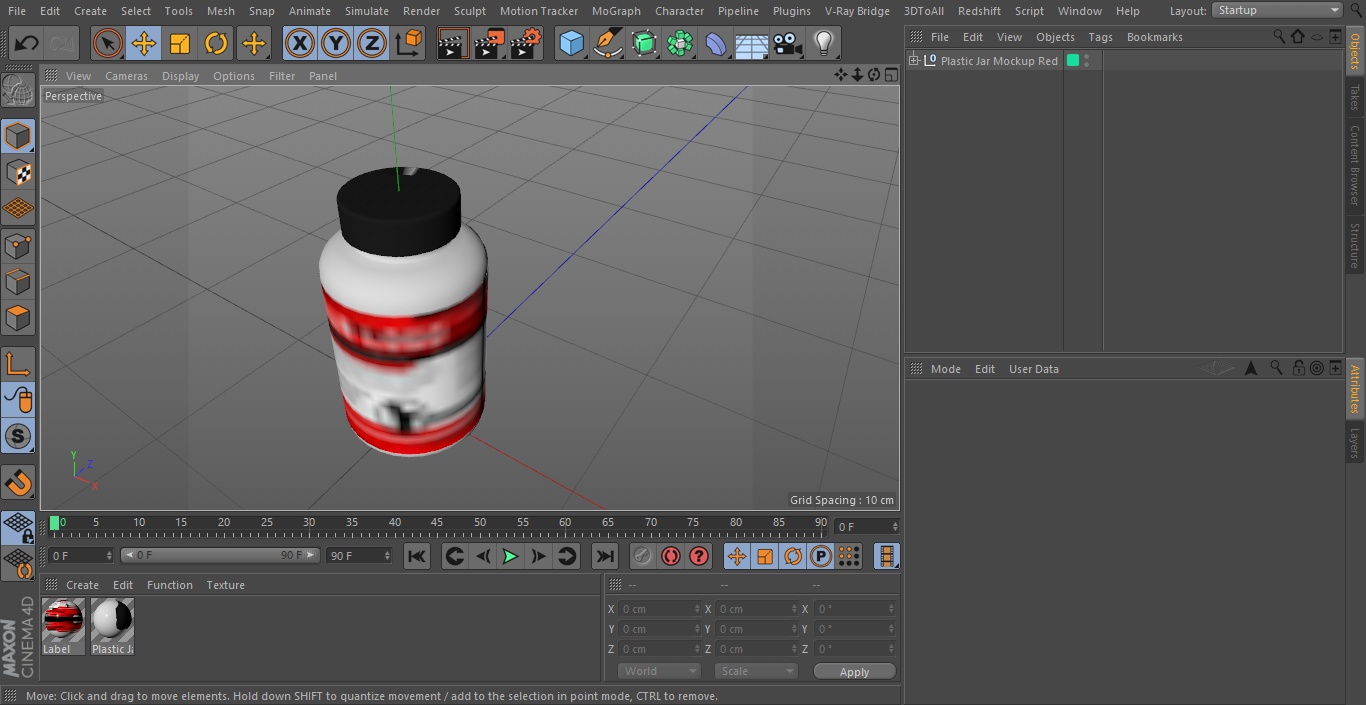 Plastic Jar Mockup Red 3D