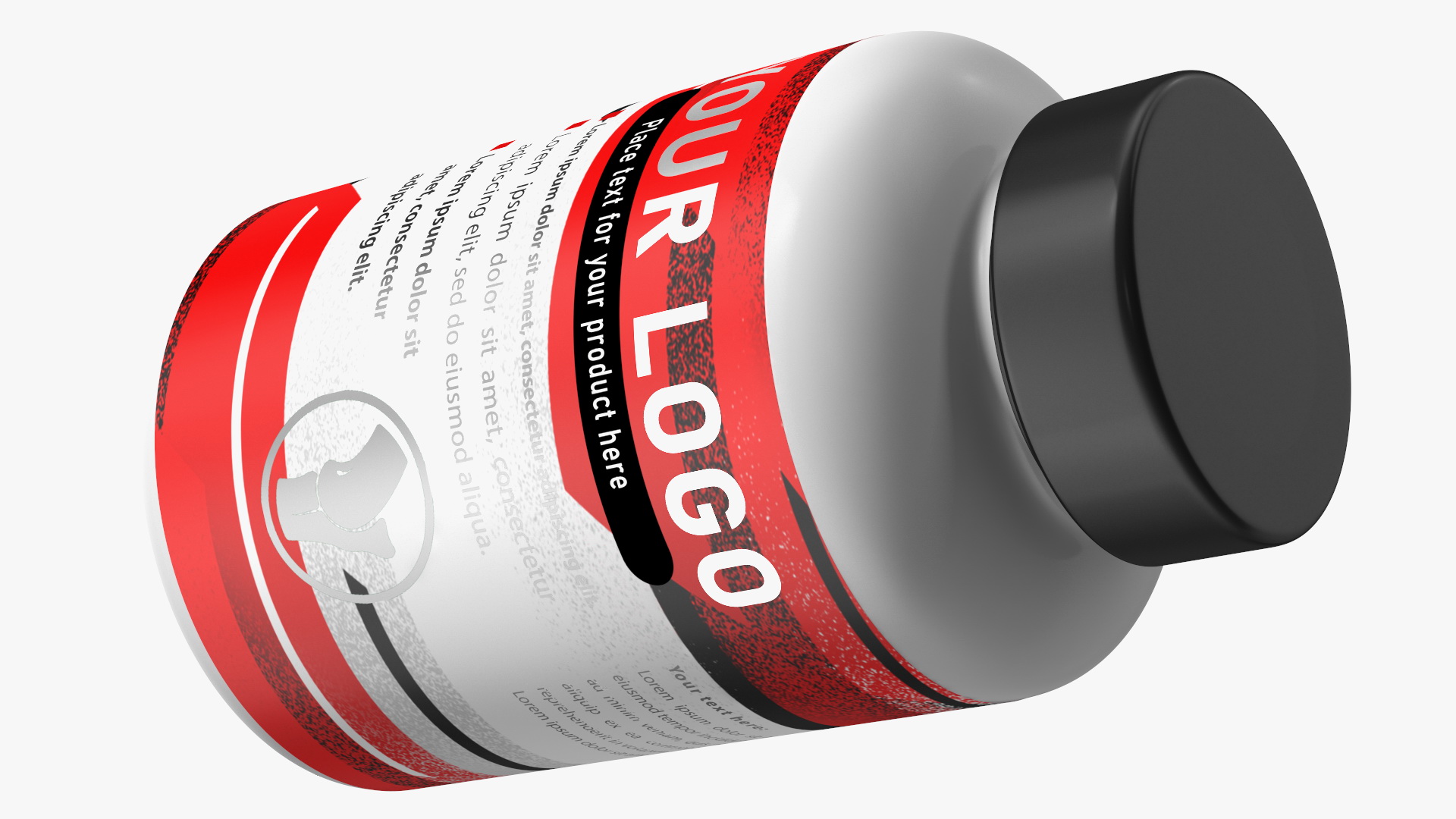 Plastic Jar Mockup Red 3D