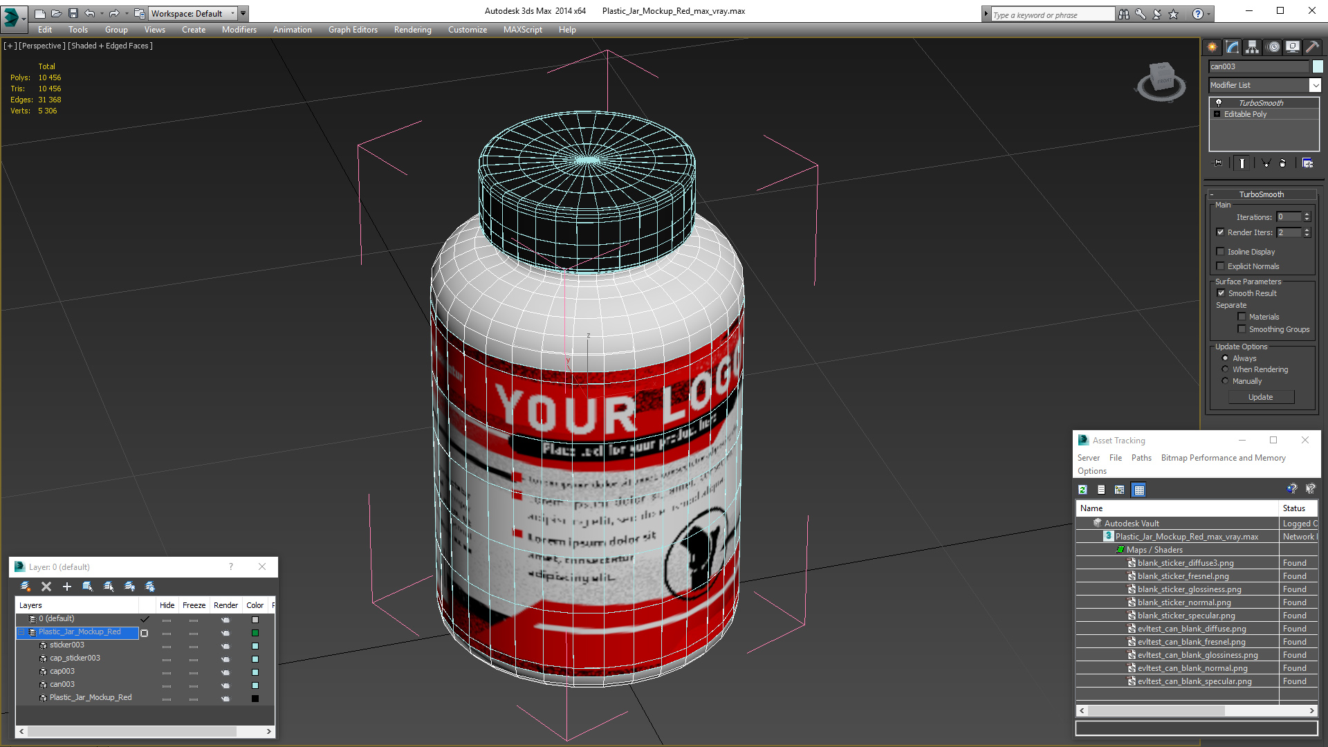 Plastic Jar Mockup Red 3D