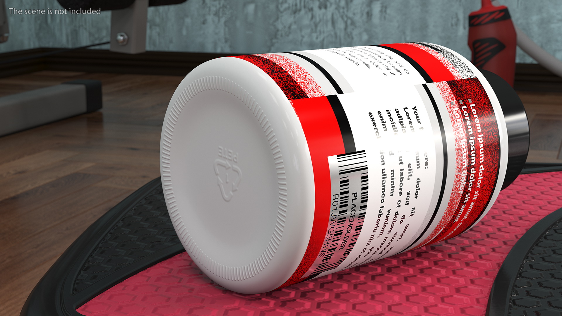 Plastic Jar Mockup Red 3D