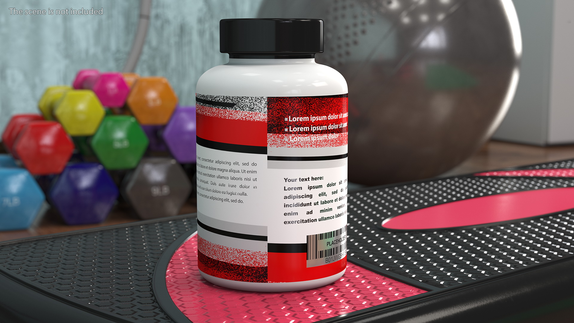 Plastic Jar Mockup Red 3D