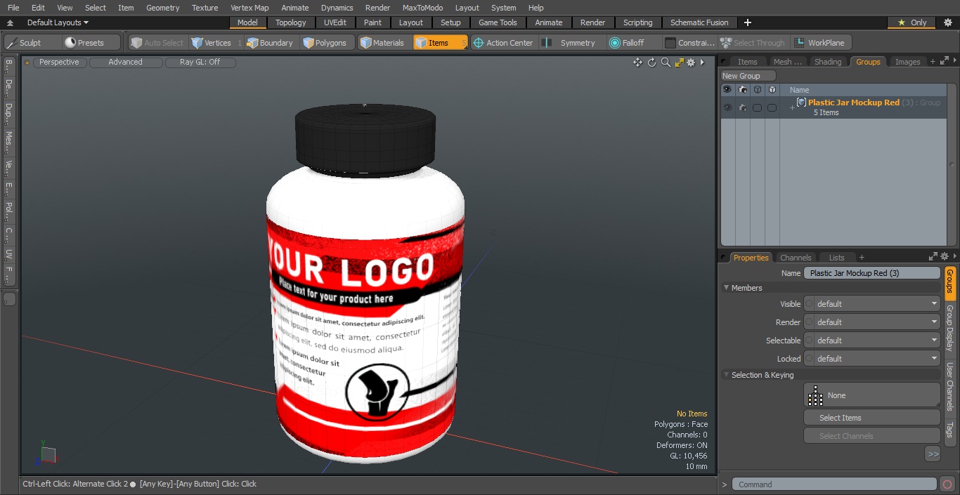 Plastic Jar Mockup Red 3D