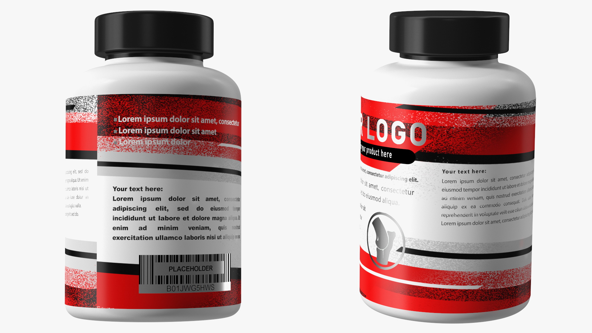 Plastic Jar Mockup Red 3D