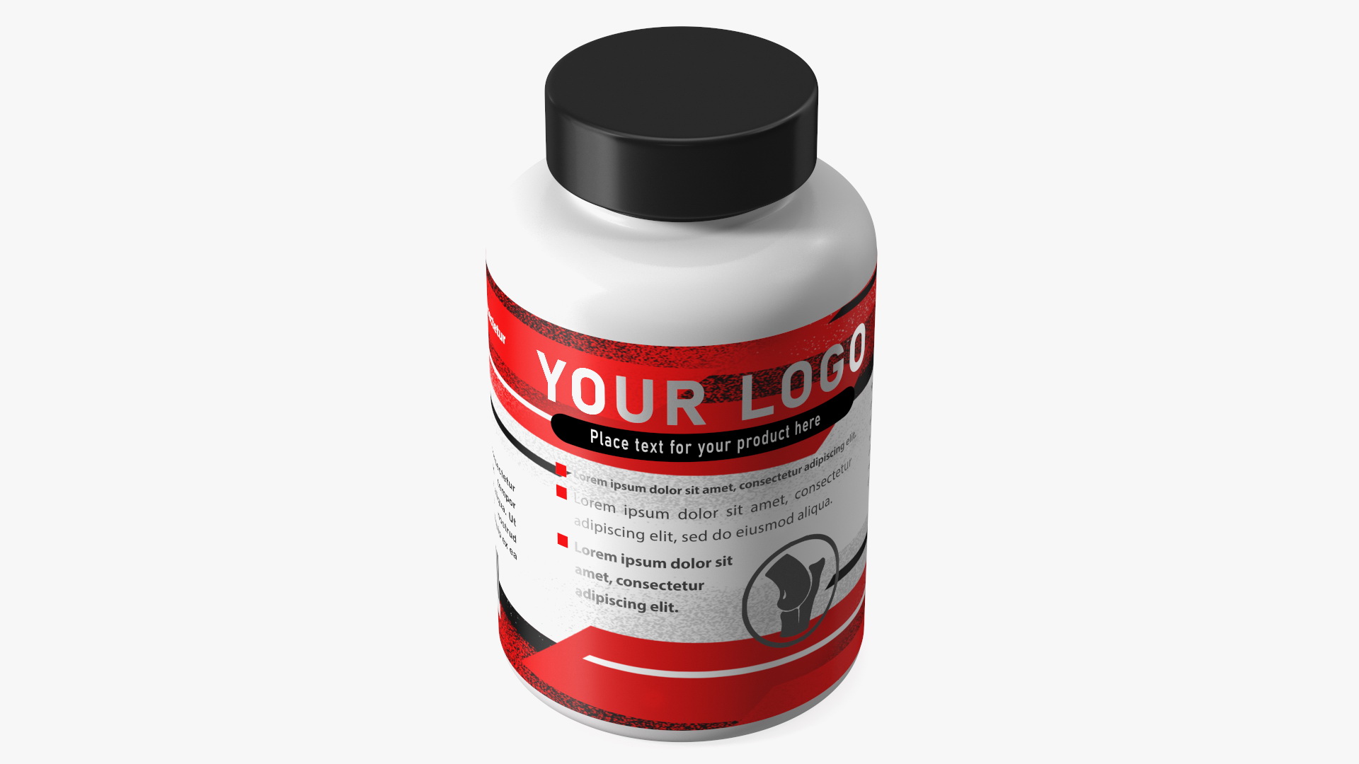 Plastic Jar Mockup Red 3D