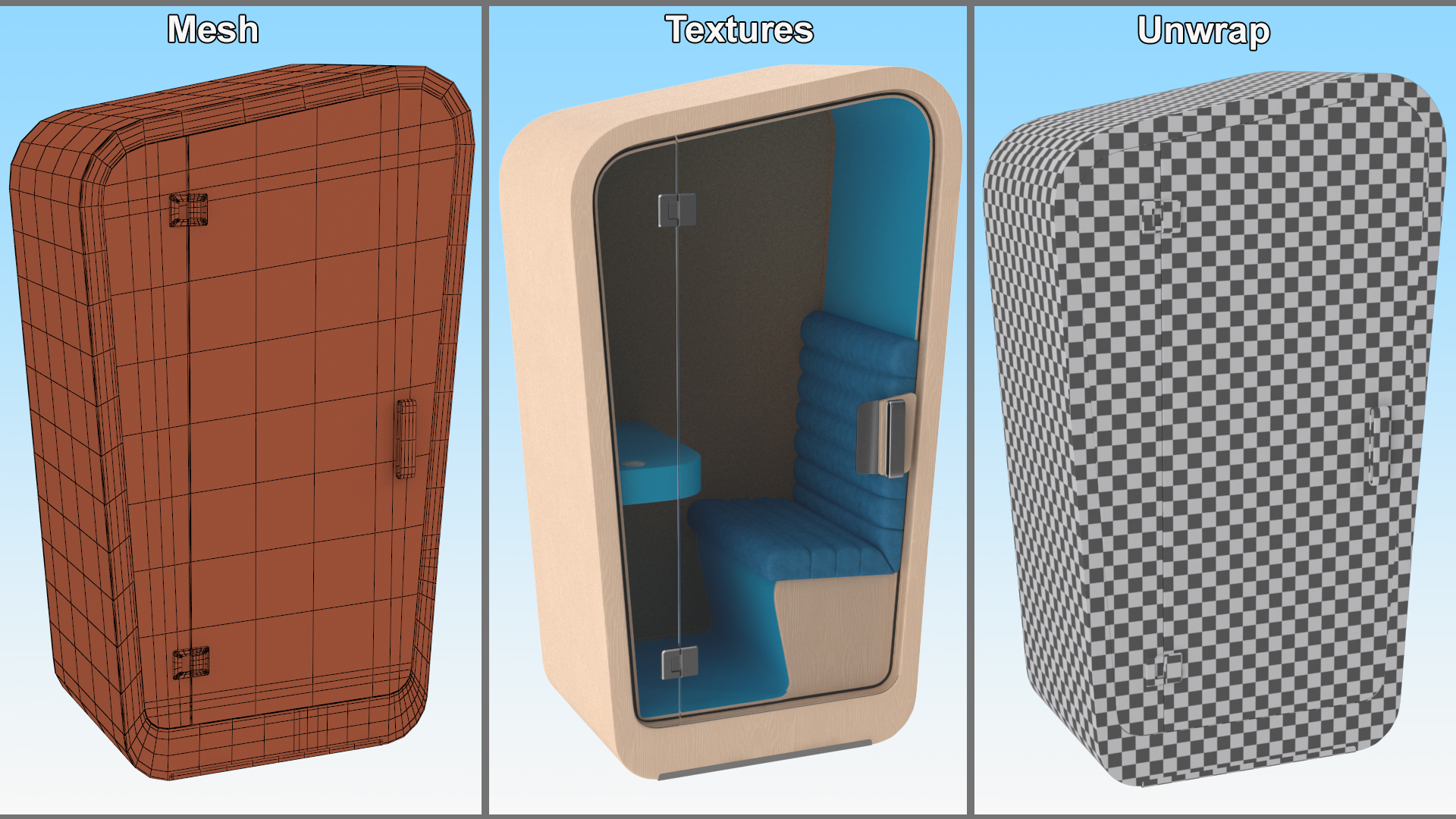 3D model Modern Office Phone Booth
