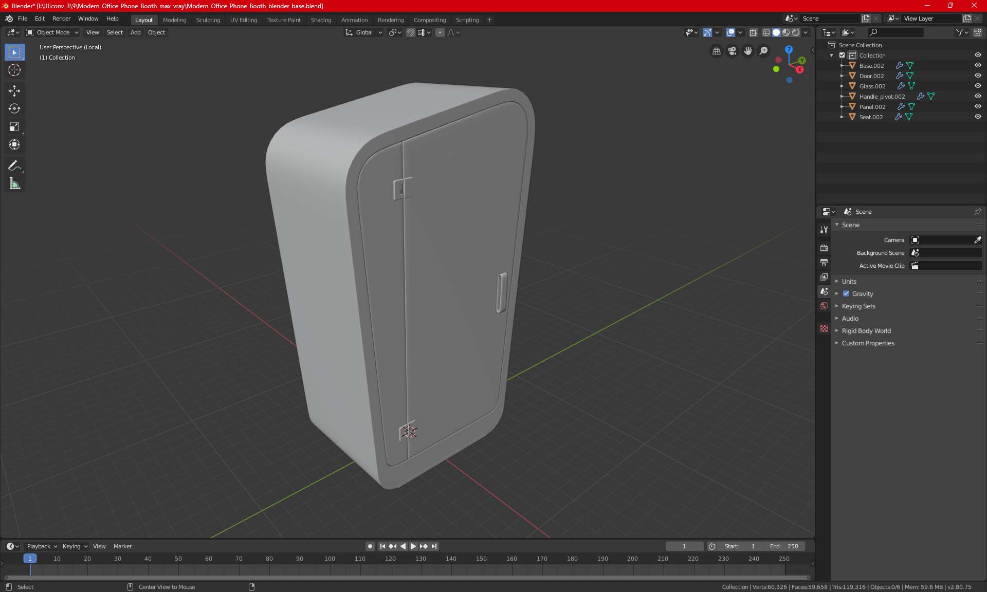 3D model Modern Office Phone Booth