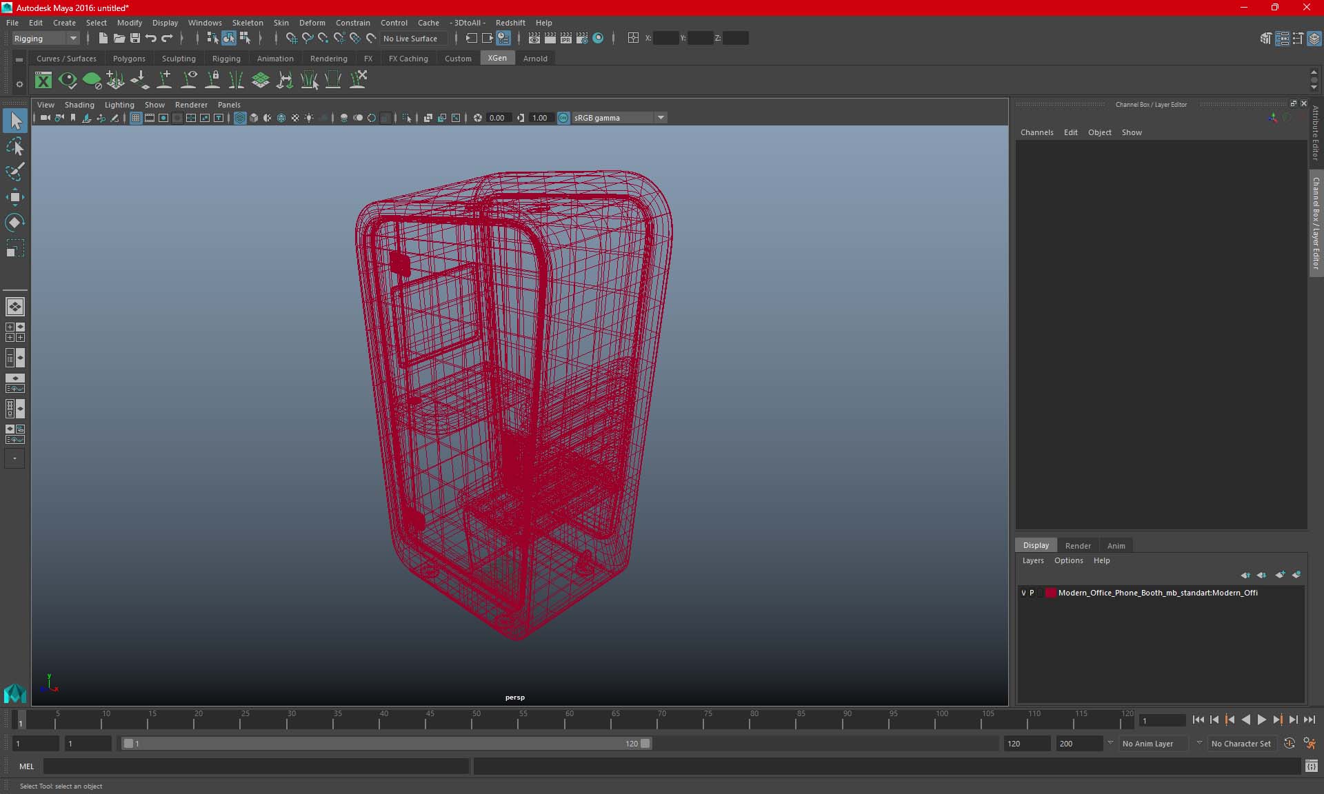 3D model Modern Office Phone Booth