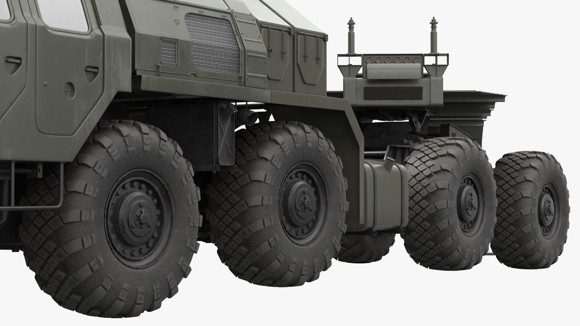 MAZ 7410 with Semi Trailer Green Rigged 3D model