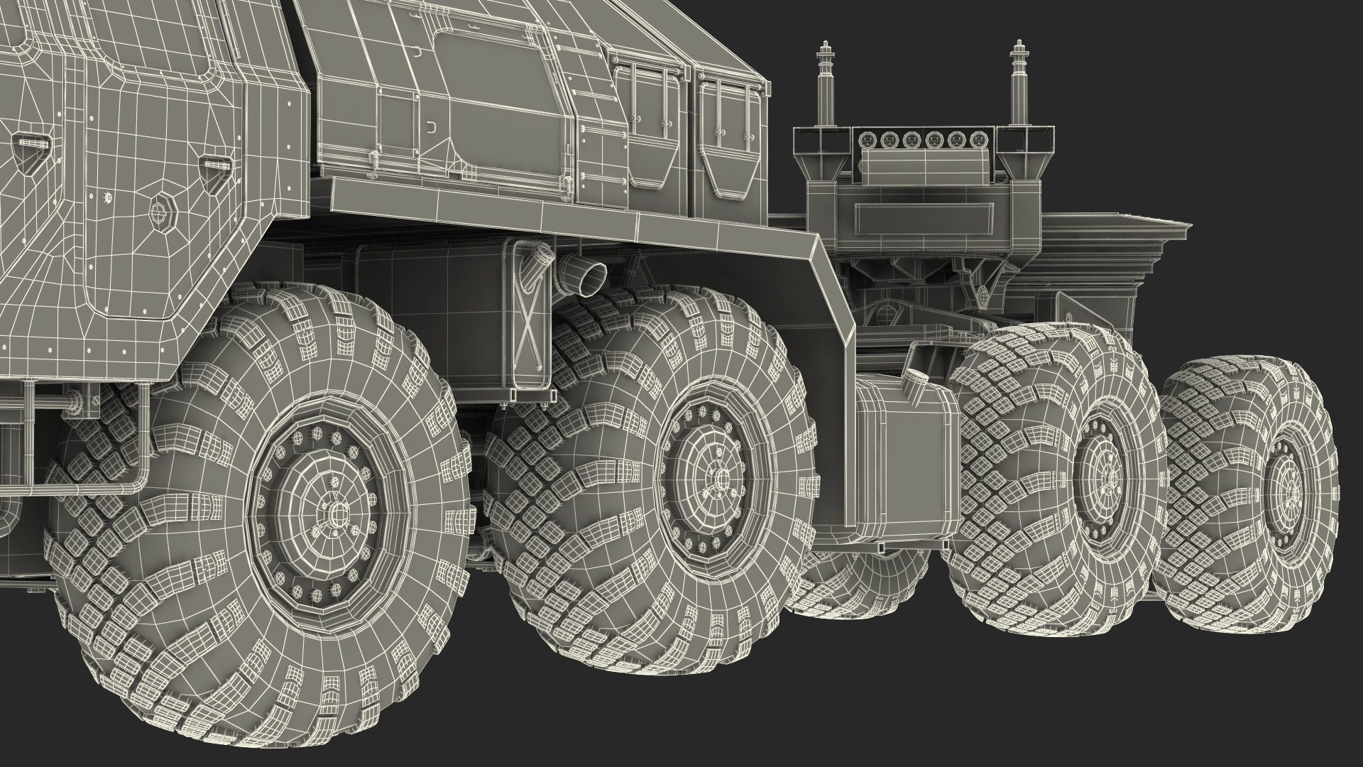 MAZ 7410 with Semi Trailer Green Rigged 3D model