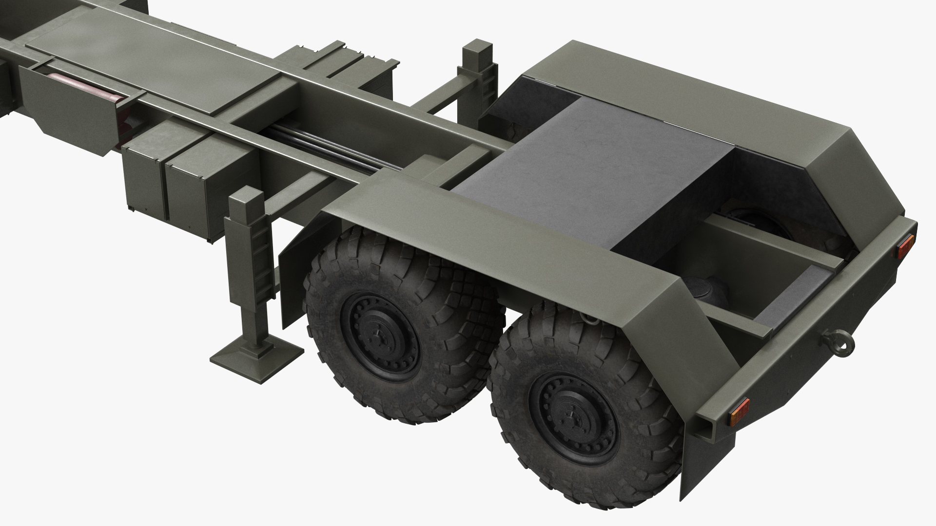 MAZ 7410 with Semi Trailer Green Rigged 3D model