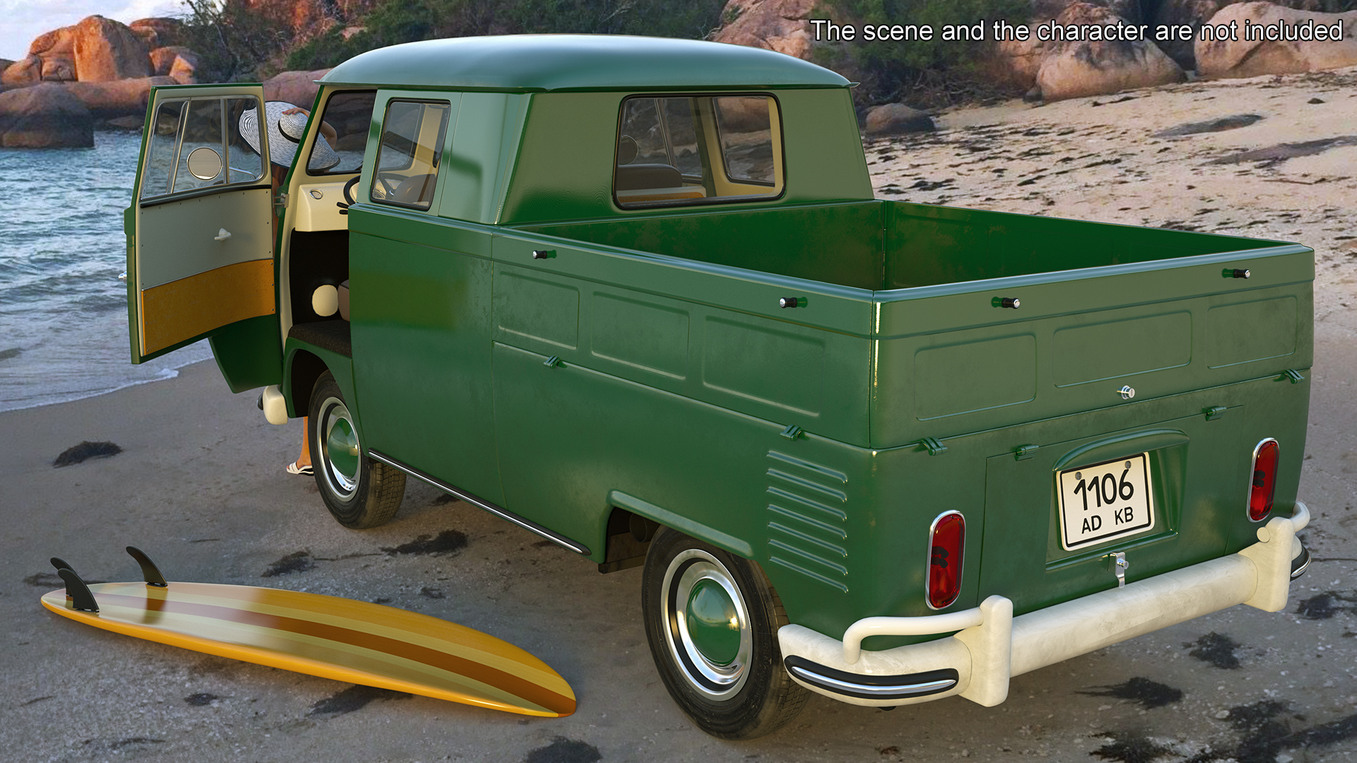 Vintage Volkswagen Type 2 Pickup 3D