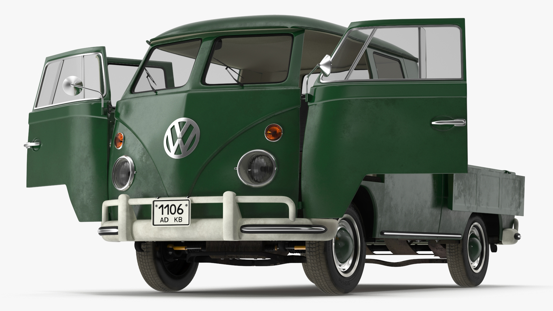Vintage Volkswagen Type 2 Pickup 3D