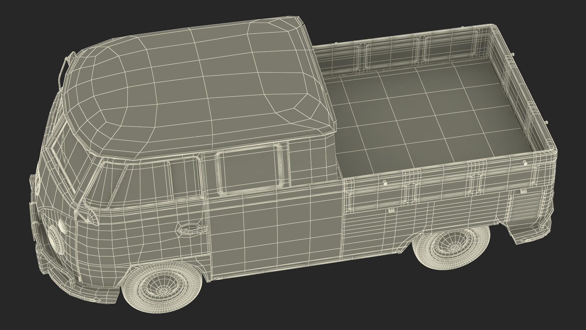 Vintage Volkswagen Type 2 Pickup 3D