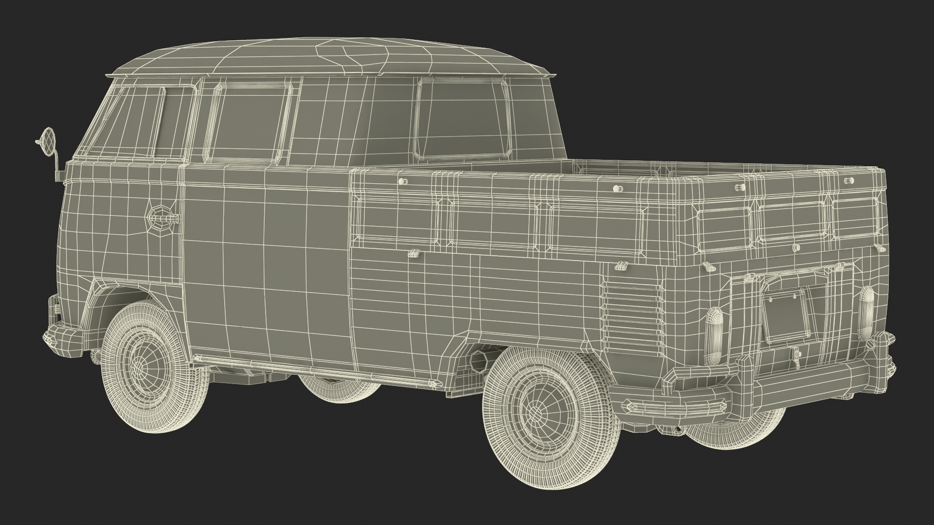 Vintage Volkswagen Type 2 Pickup 3D