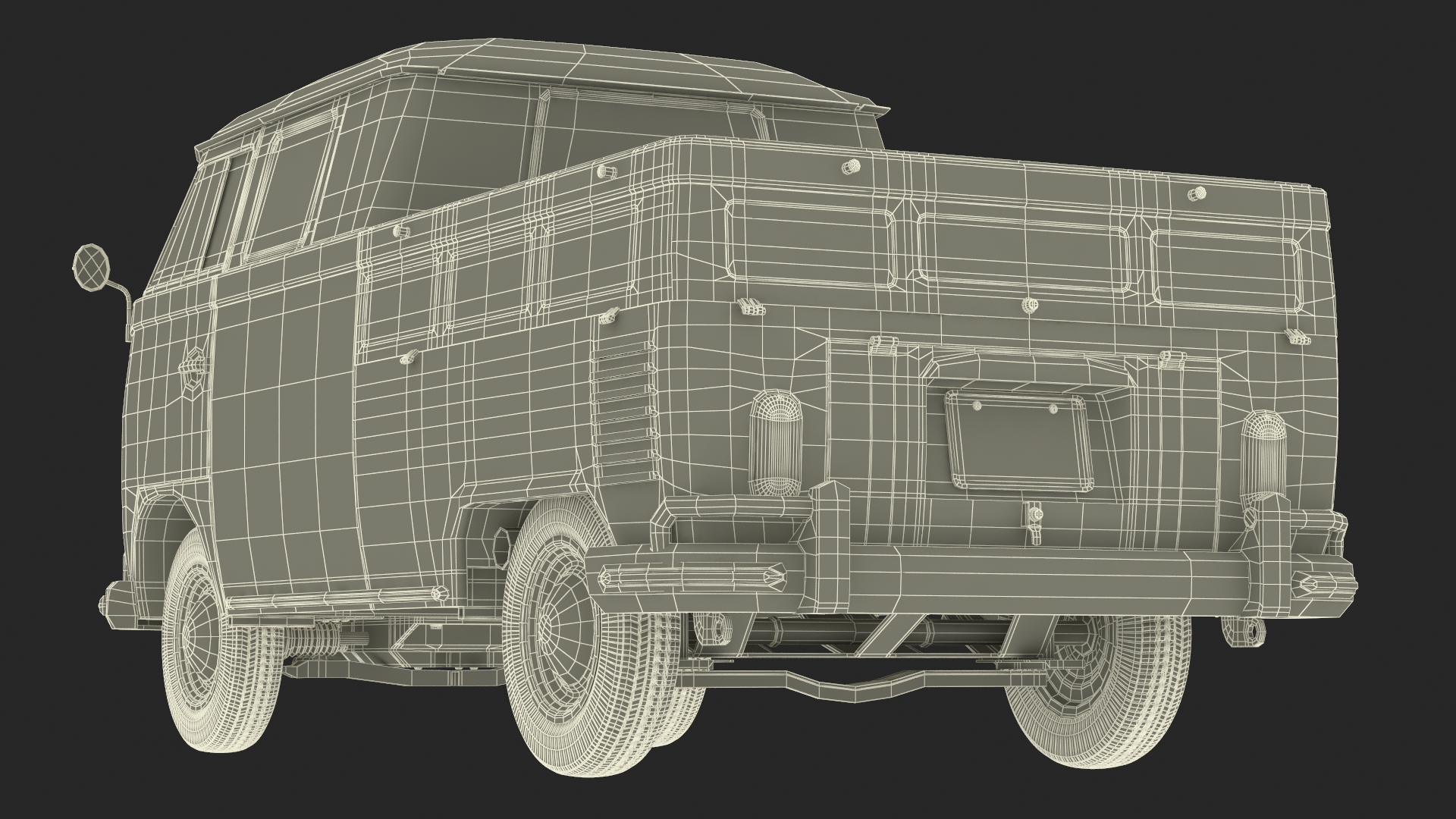 Vintage Volkswagen Type 2 Pickup 3D
