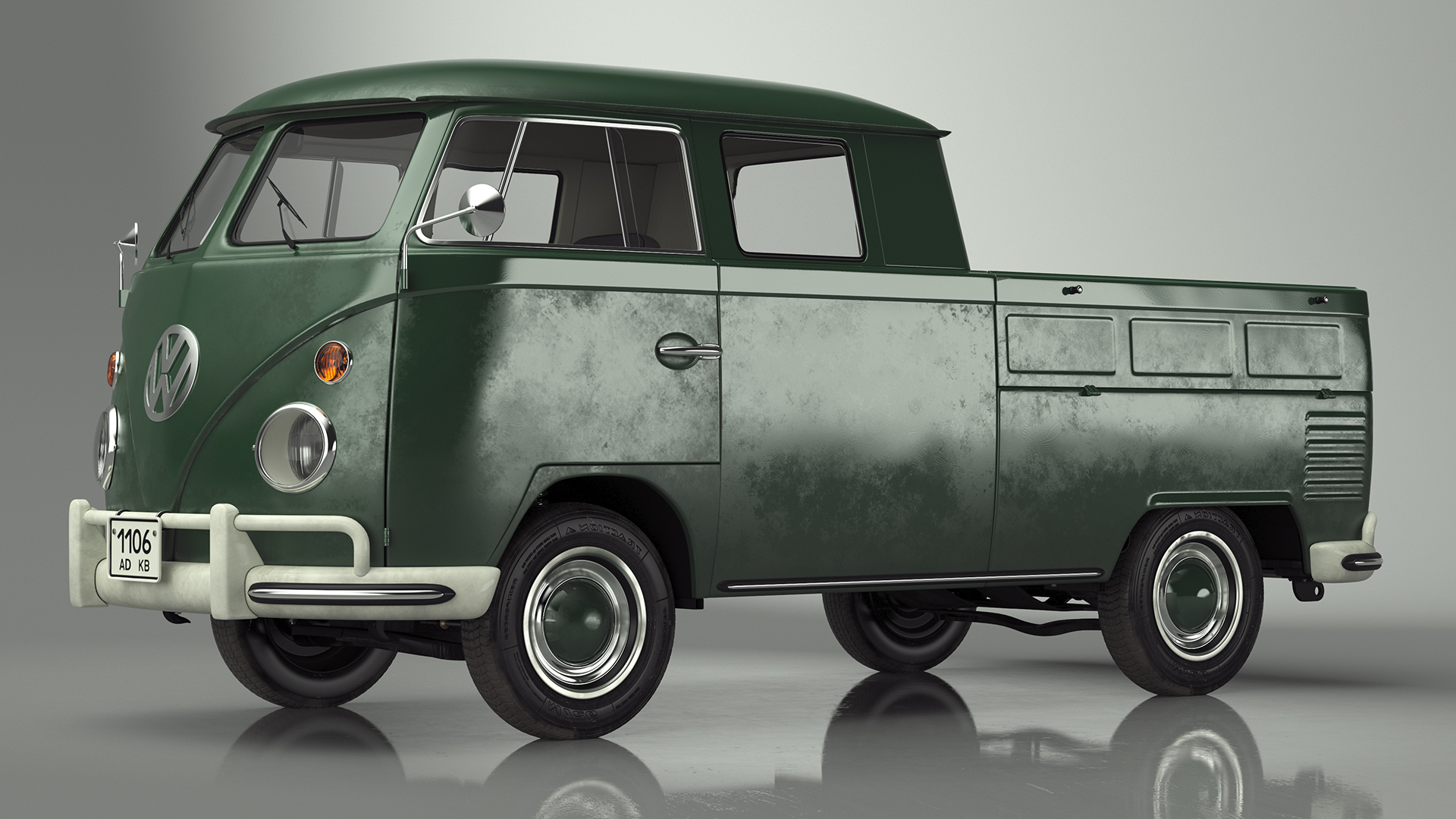 Vintage Volkswagen Type 2 Pickup 3D