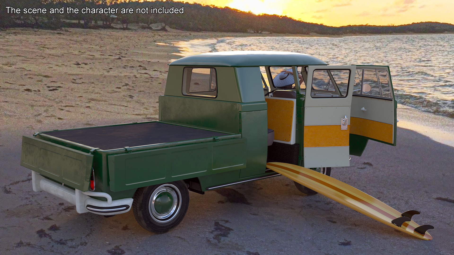 Vintage Volkswagen Type 2 Pickup 3D