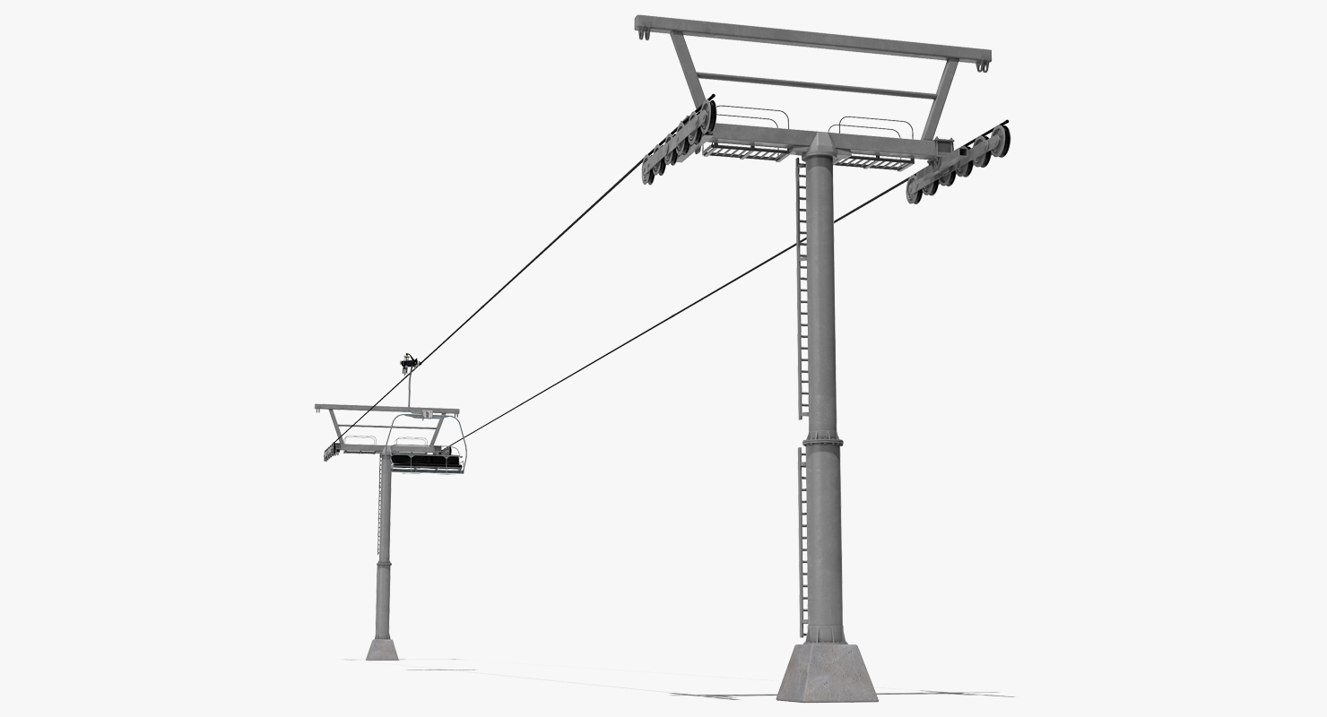 3D model Aerial Ski Lift