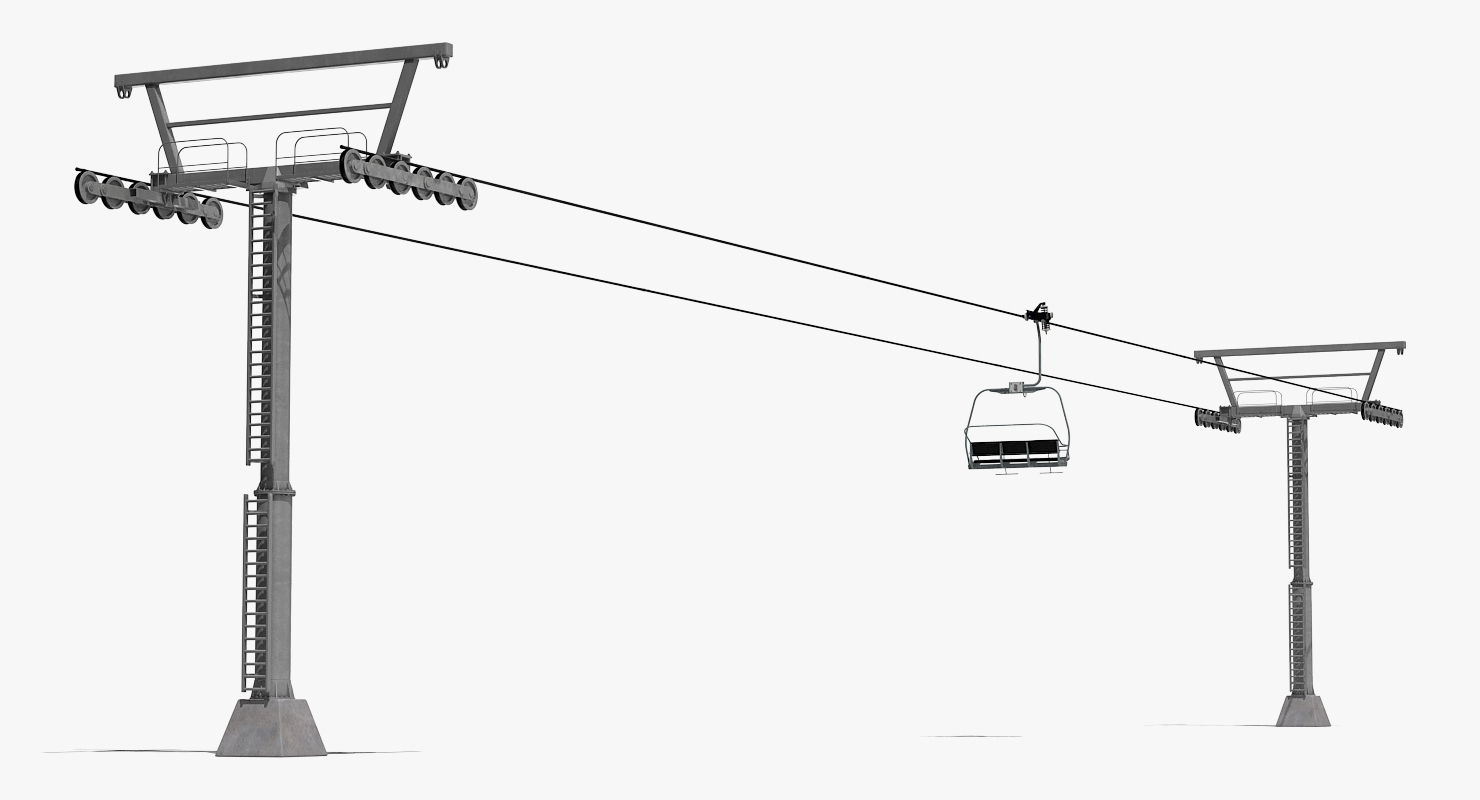 3D model Aerial Ski Lift